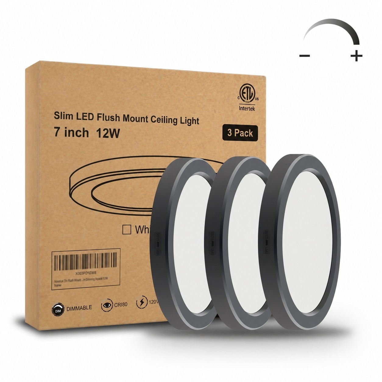 JVFCXXV  7 Inch Small LED Flush Mount Ceiling Light Dimmable Ultra Slim Round Flat Panel Light Fixture for Closet Kitchen Bathroom Hallway 3 Pack