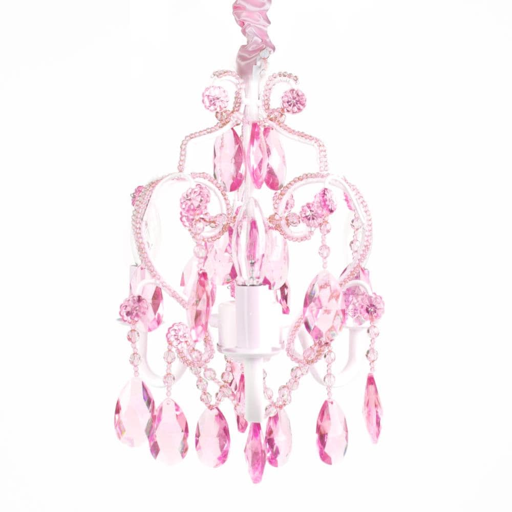 3-Bulb mini-chandelier 3-Light Pink Glam Plug-in LED Dry Rated Chandelier | - Tadpoles CCHAPL004