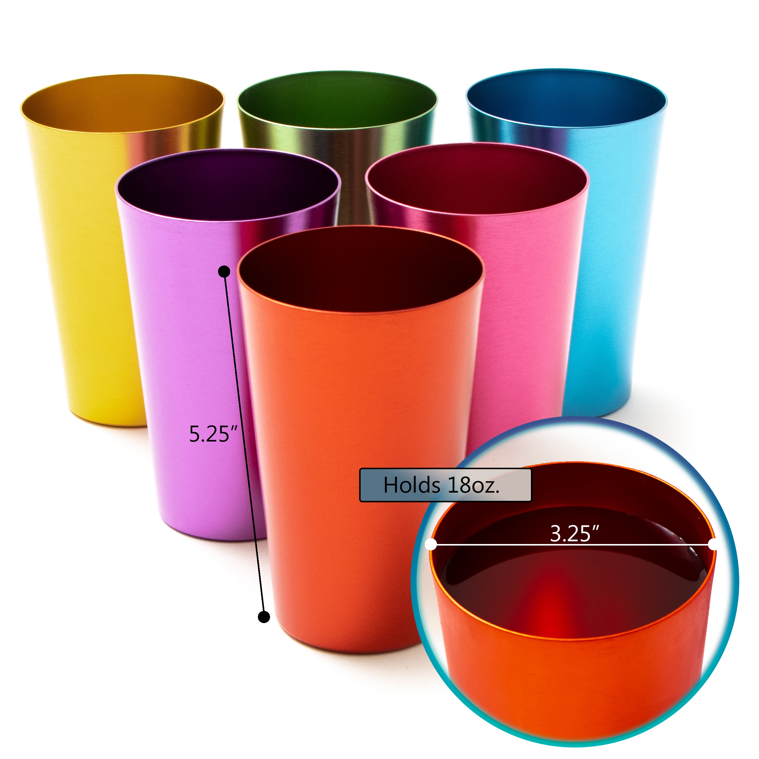 Trademark Innovations 14-fl oz Stainless Steel Multicolored Cup Set of 1 in  the Drinkware department at