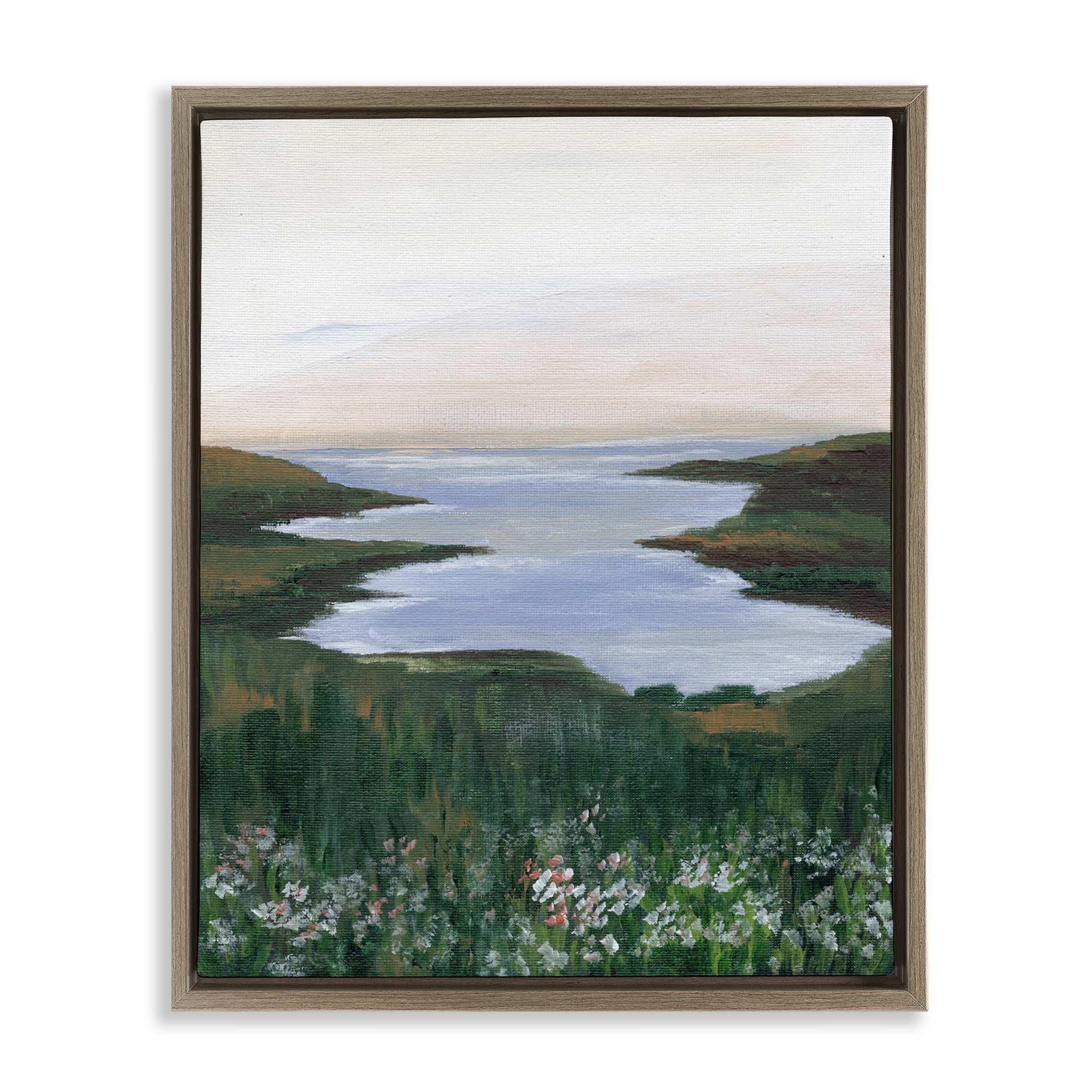 Stupell Industries BS-411-FFE-24X30 Peaceful Greenery by Lake Floating Frame design by Nikita Jariwala