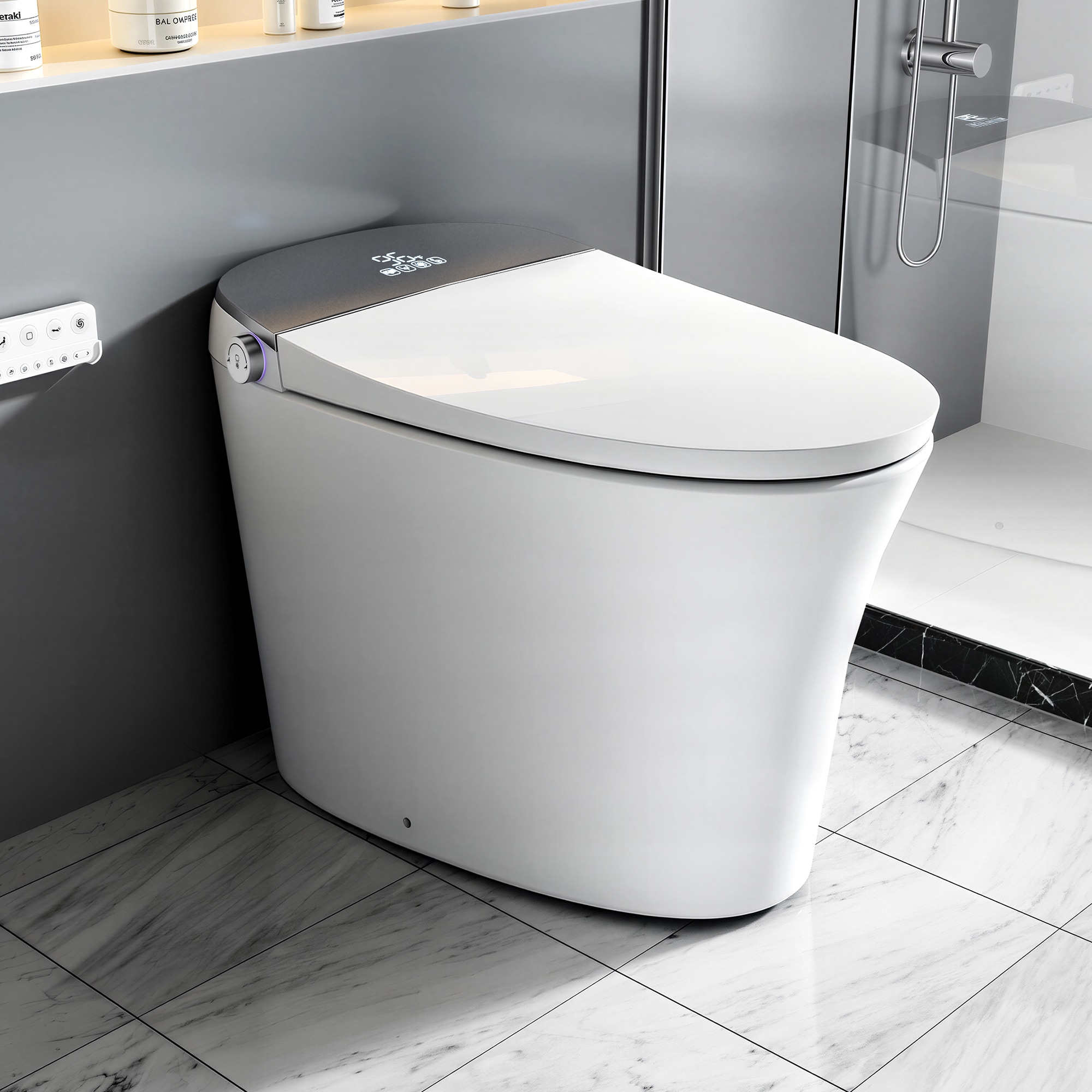 BEARSOLIM - Smart Toilet with Foam Shield Zero Water Pressure Flush Heated Seat Warm Water Spraye...