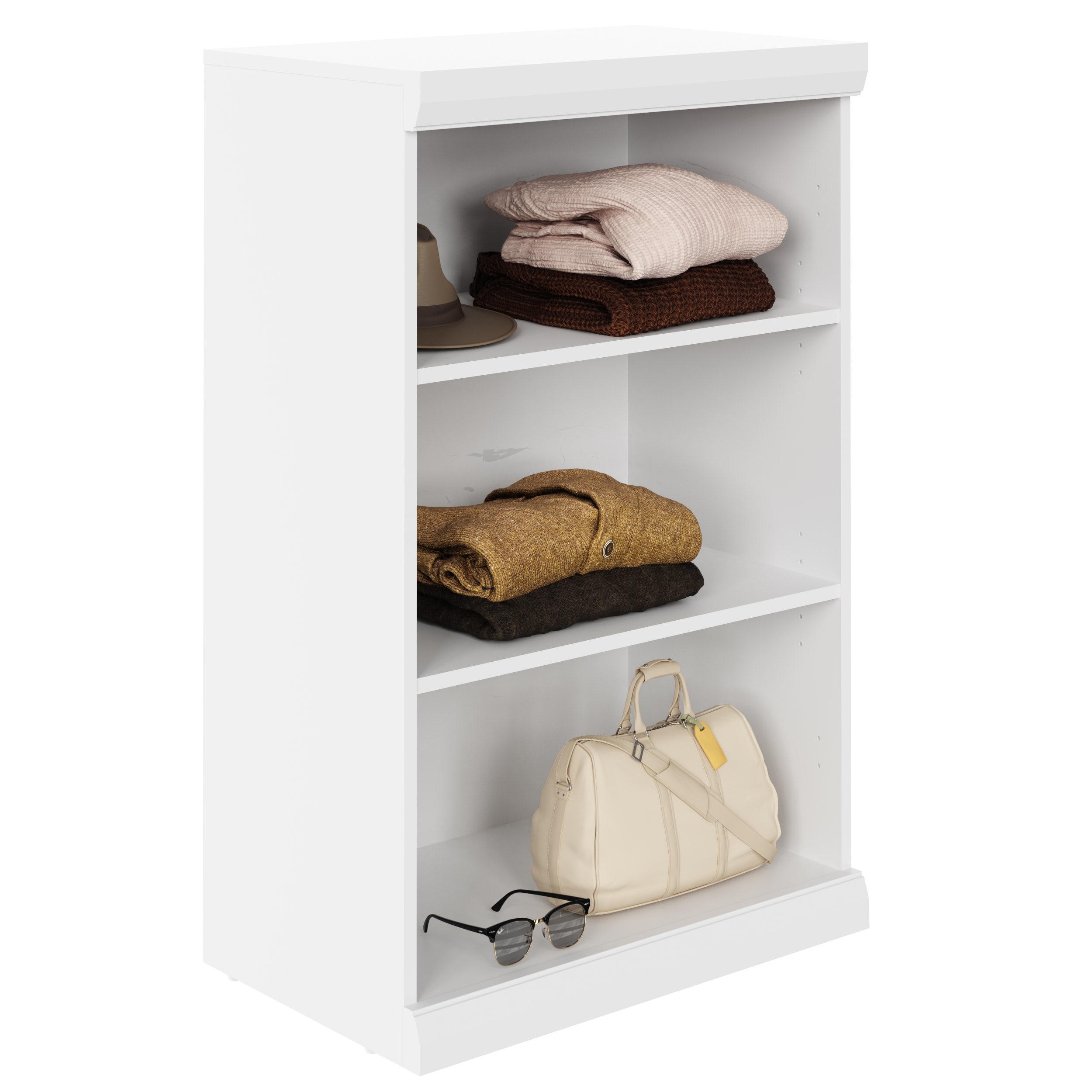 ClosetMaid Mosaics 25.5-in to 25.5-in W Open Shelf Base Unit White Solid Shelving Wood Closet System