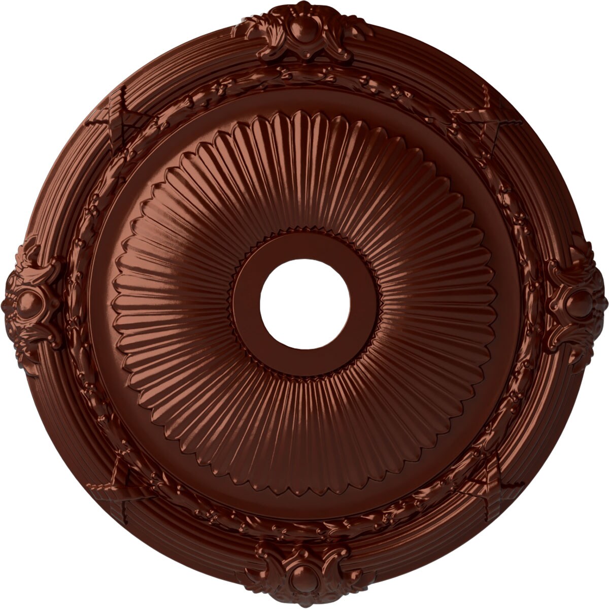 Ekena Millwork CM27HEACS Heaton 27.5-in W x 27.5-in L Painted Antique Copper Polyurethane Whole Ceiling Medallion