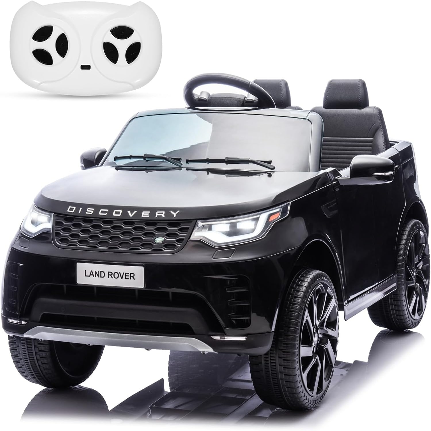 Garvee LSHQQPTG-334QSPKC 12V Land Rover Authorized Two-Seat Electric Kids Car - Toddler Battery-Powered Car Black - Thumbnail