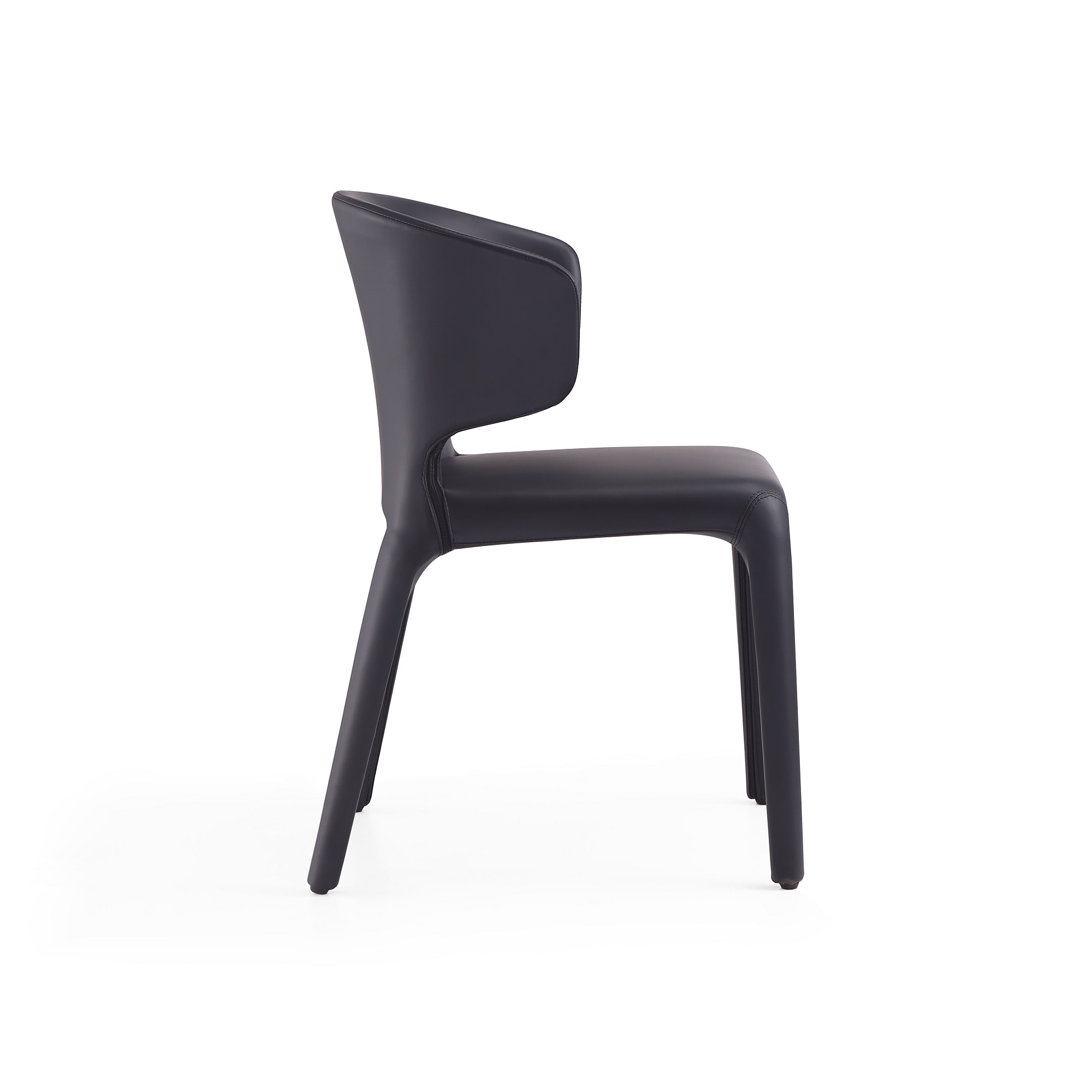Set of 2 Black Faux Leather Upholstered Dining Chairs