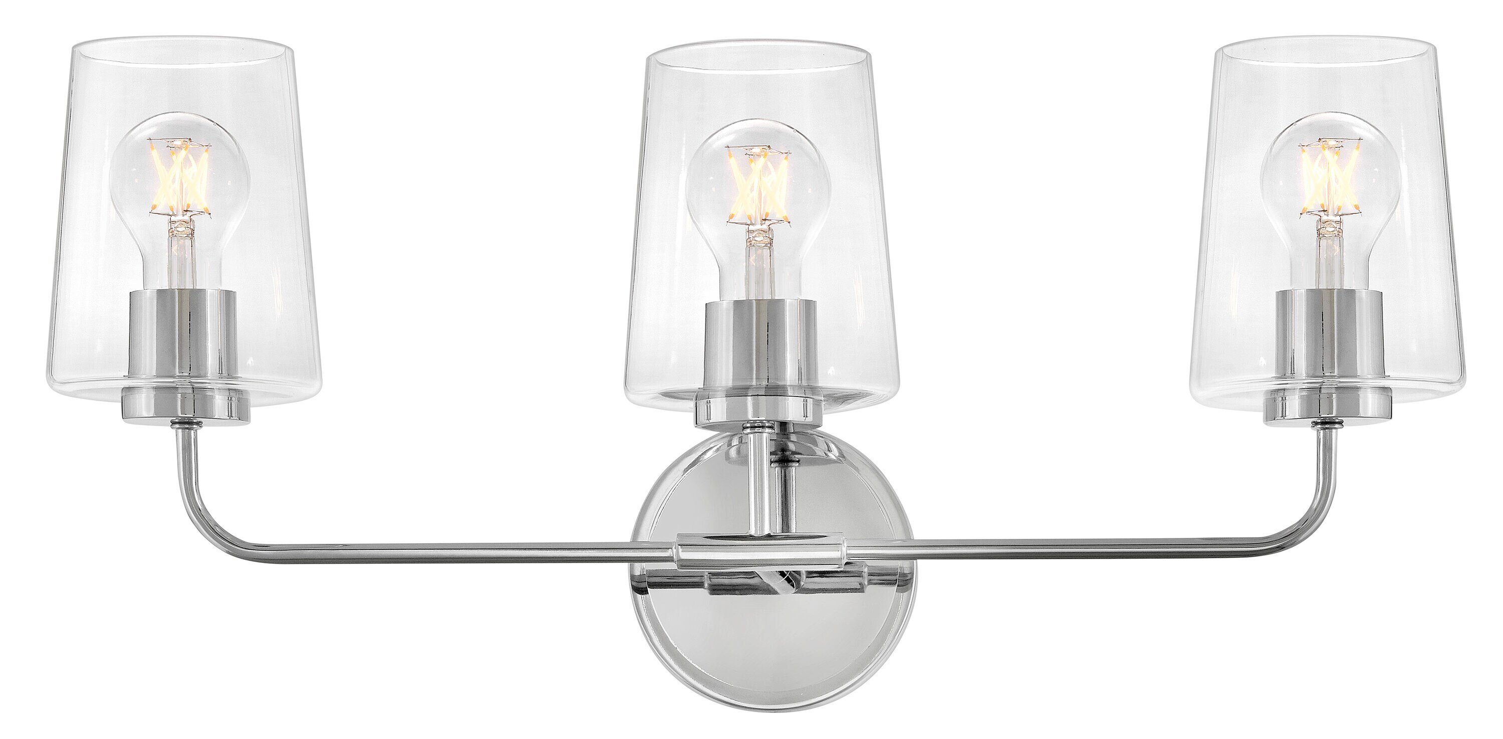 Lark 853453CM-CL Kline 23.75-in 3 -Light Gloss Chrome Transitional Vanity light