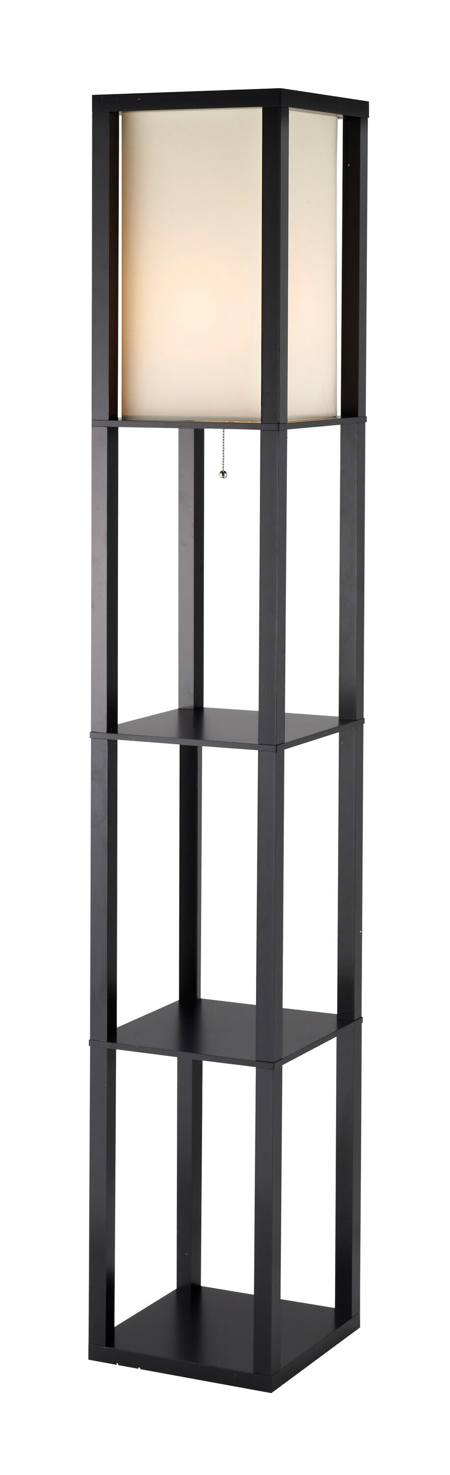 Adesso 3193-01 Titan 72-in Black PVC Veneer On Mdf Shelf Floor Lamp
