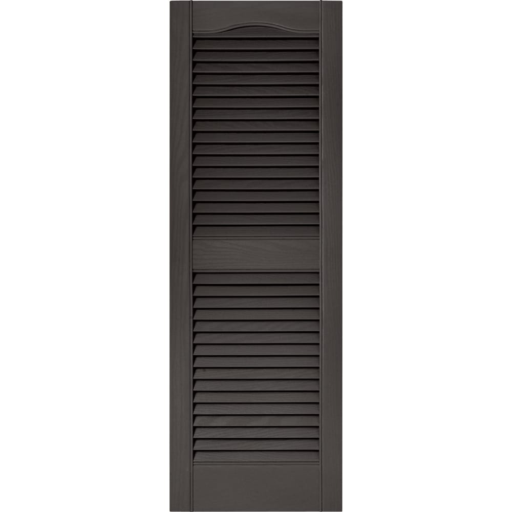 Vantage V1711443018 14.563-in W x 42.75-in H Charcoal Louvered Exterior Shutters ( 1 -Pack )