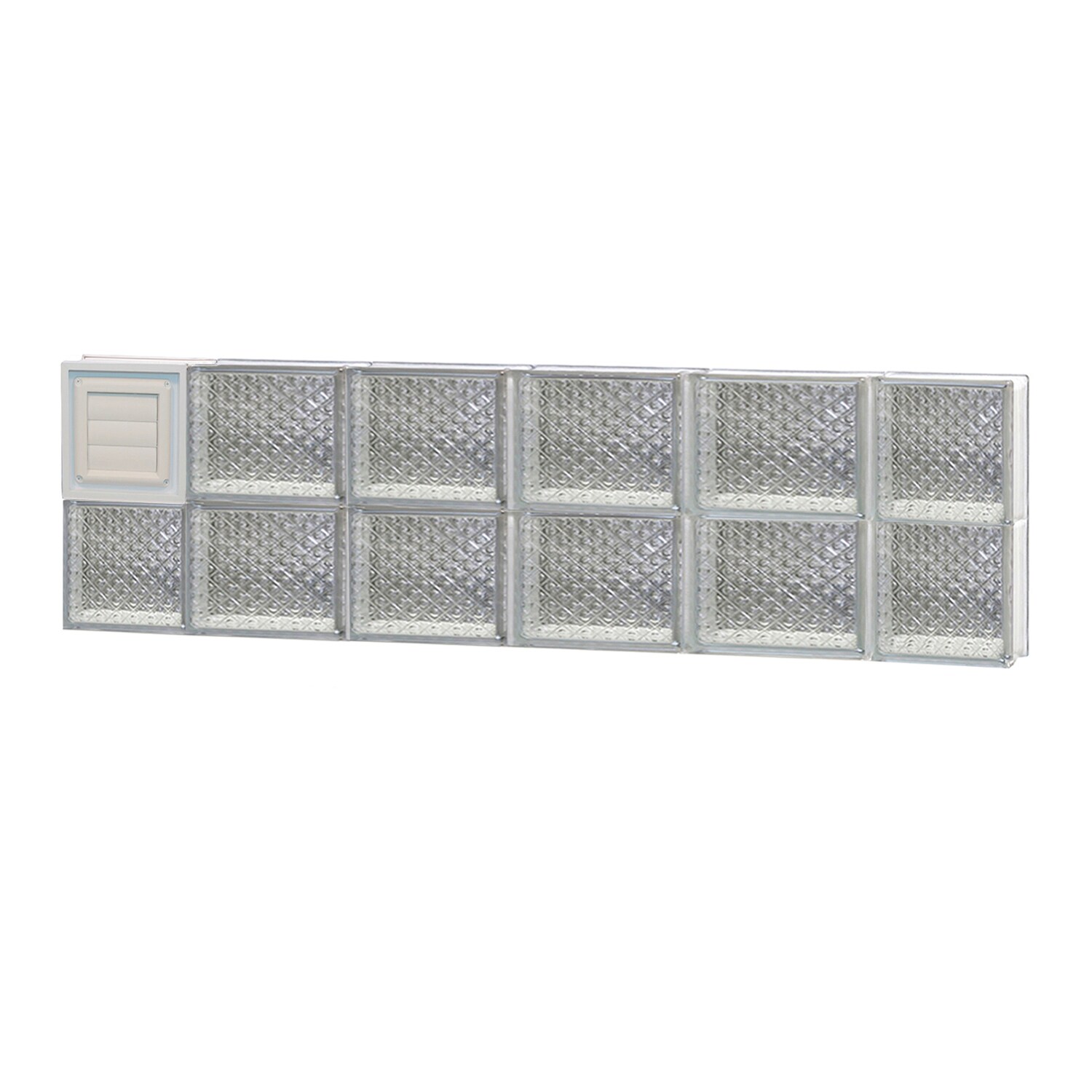 REDI2SET D4412DP Diamond Glass 42-1/2-in x 11-1/2-in Frameless Replacement Dryer vent Glass Block Window