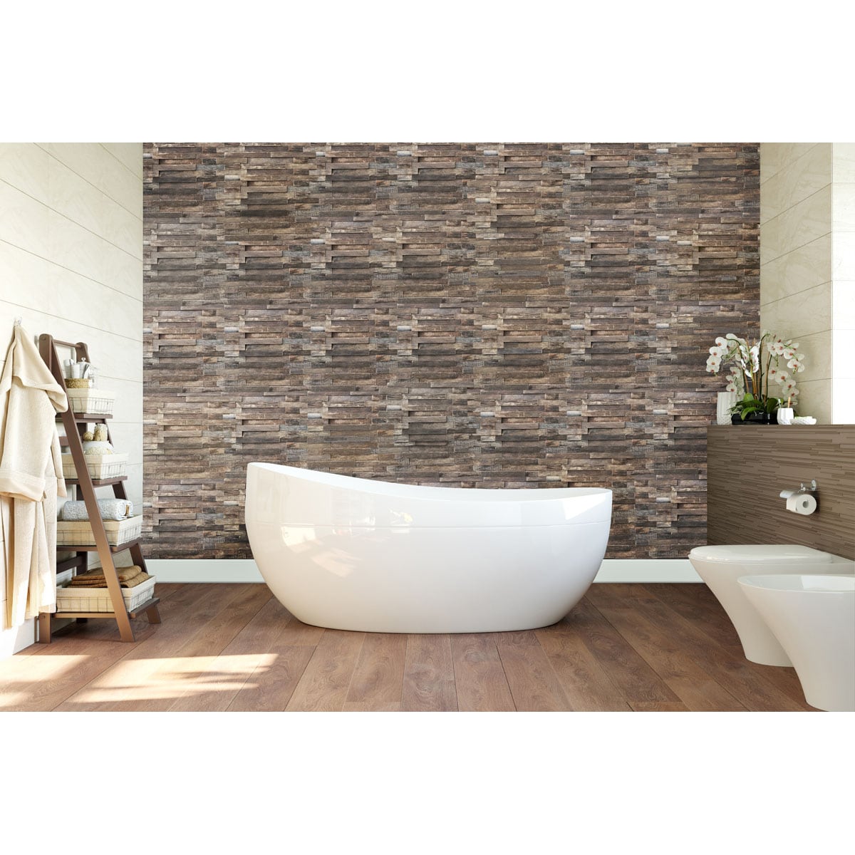 Ekena Millwork Reclaimed Boat Wood Interlocking Reclaimed 12-in x 12-in ...