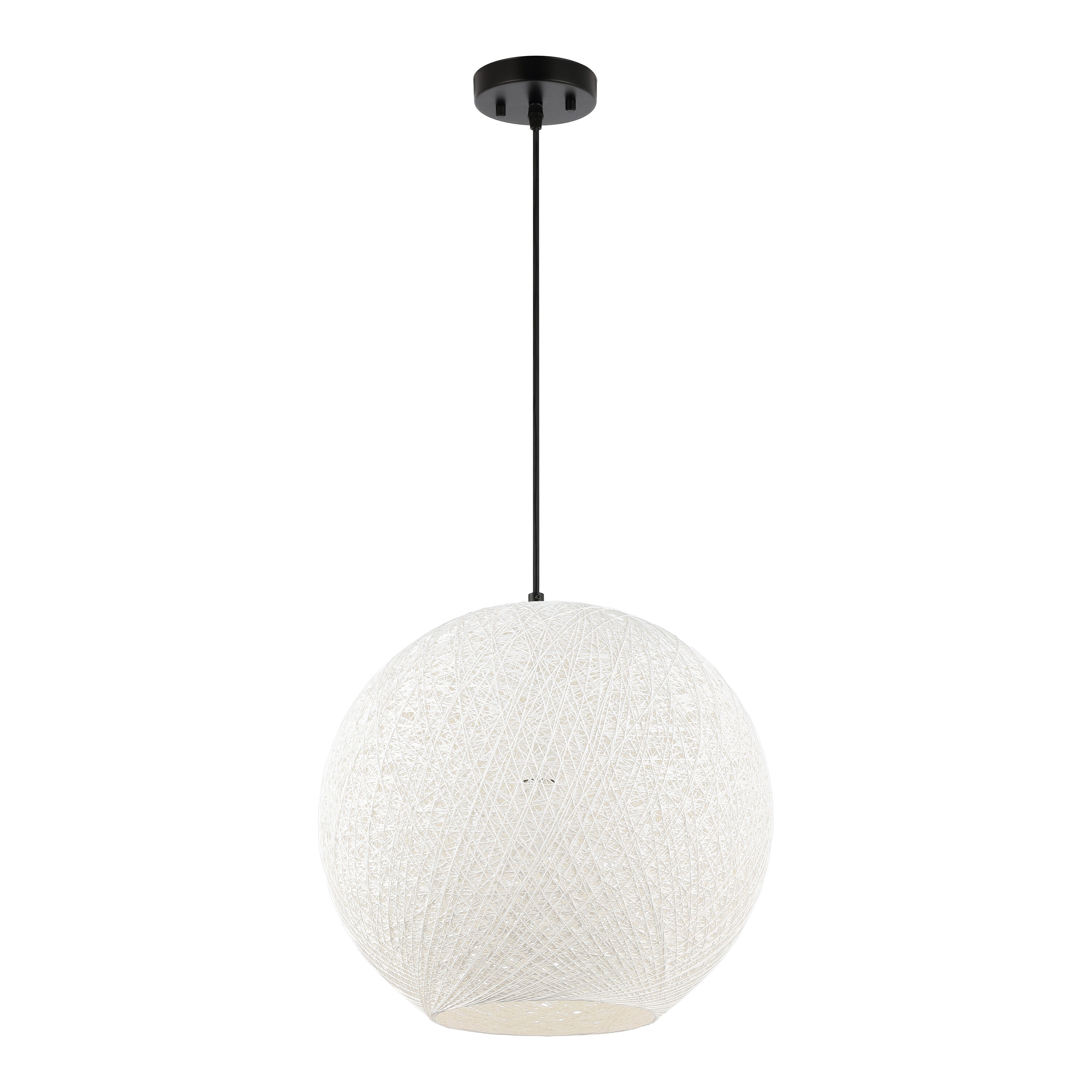 Lacey 19.5" White Bohemian Globe LED Pendant Light