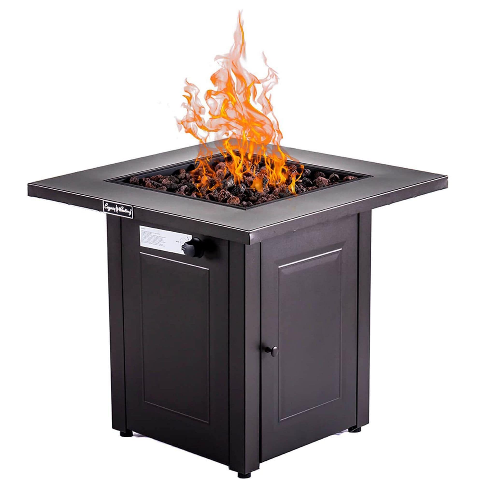 Maocao Hoom MZHCDF-WMGB28 28-in W Brown Portable Iron Square Liquid propane Fire pit