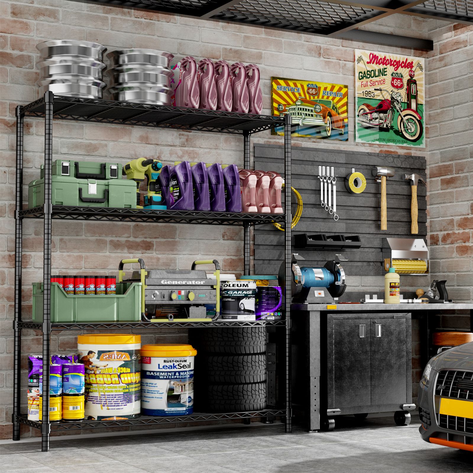 LOVMOR BLACK-48HAGW4C-PLR Free-Standing-Shelving - View #7