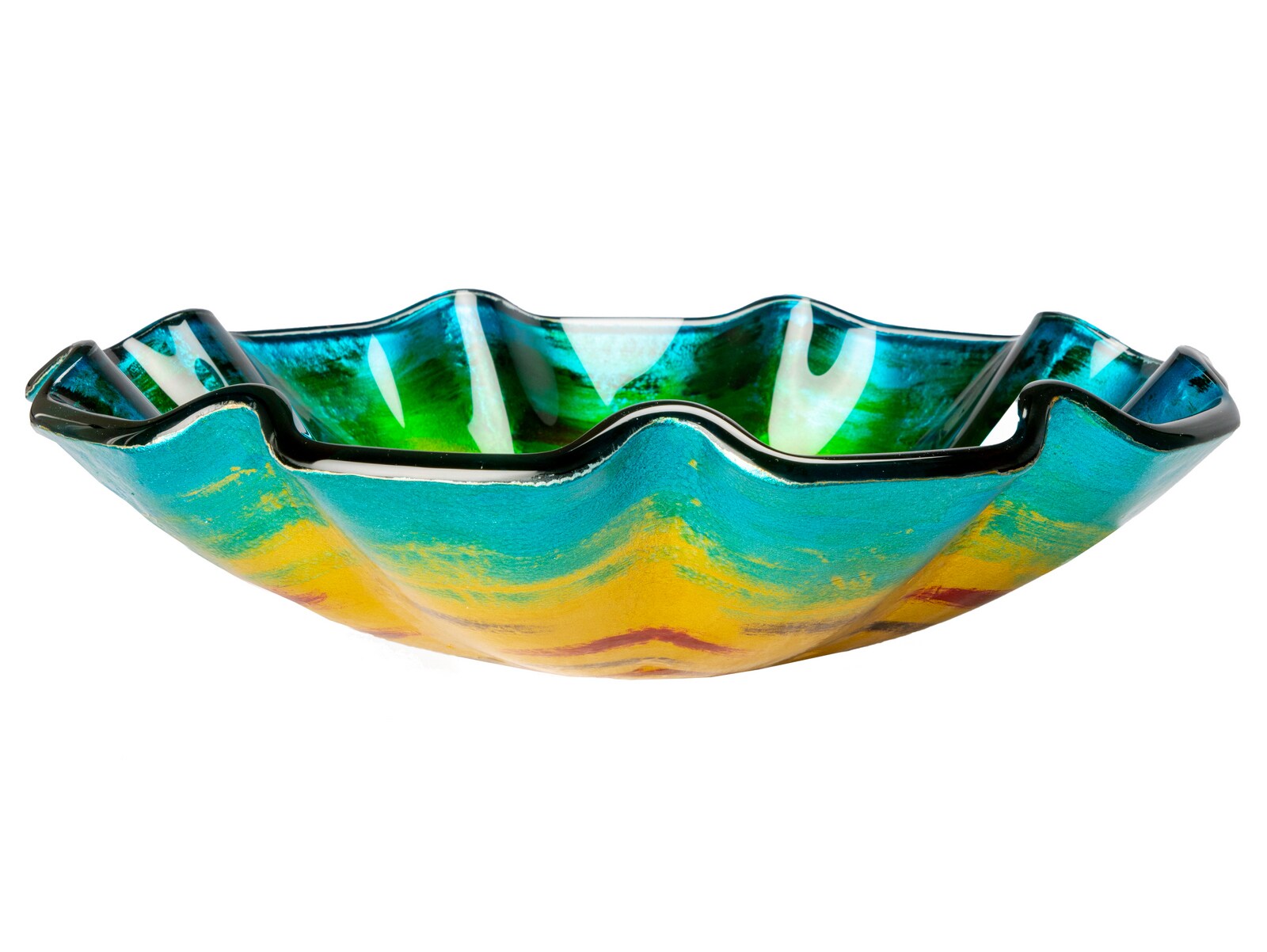18'' Multicolor Hand-Painted Glass Vessel Sink
