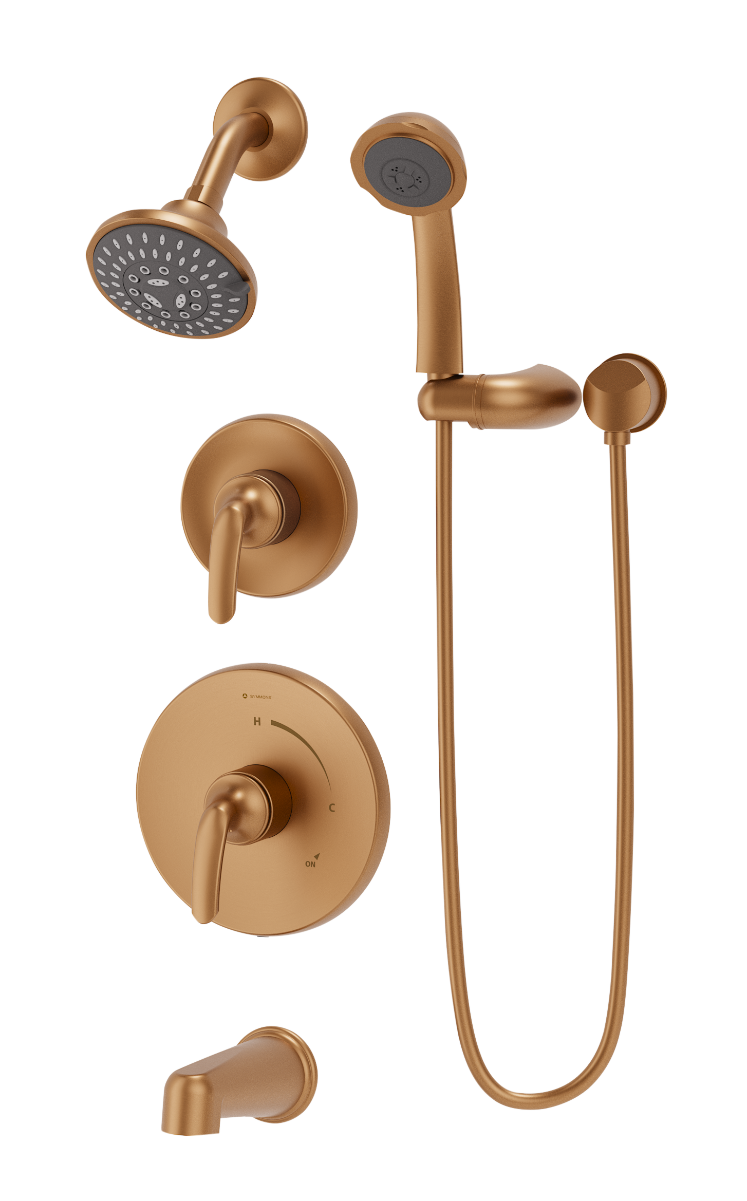 Symmons 5506BBZTRM Brushed Bronze 2-handle Multi-function 4.1-in Round Bathtub and shower Faucet (Valve Not Included)