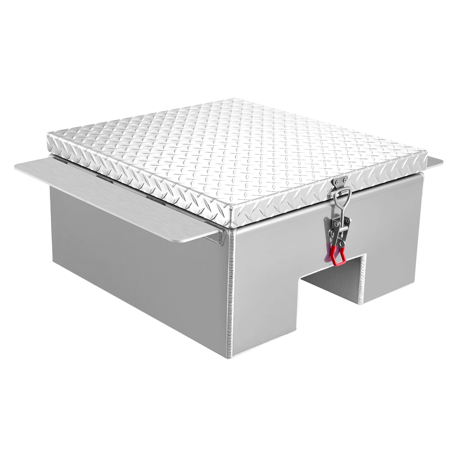 VEVOR Truck Bed Tool Box Heavy Duty Aluminum Tool Box with Diamond Plate Storage Toolbox Chest Organizer Supports up to 220 lbs Ideal for Pickup Truck Bed RV Trailer 30.3 x 24 x 12.2 in Silver