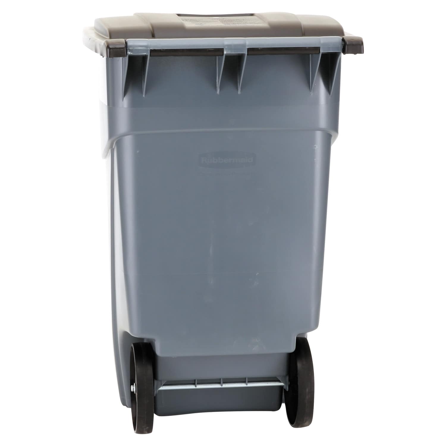 Rubbermaid Commercial Products 50-Gallons Gray Plastic Wheeled Trash Can  with Lid Outdoor in the Trash Cans department at