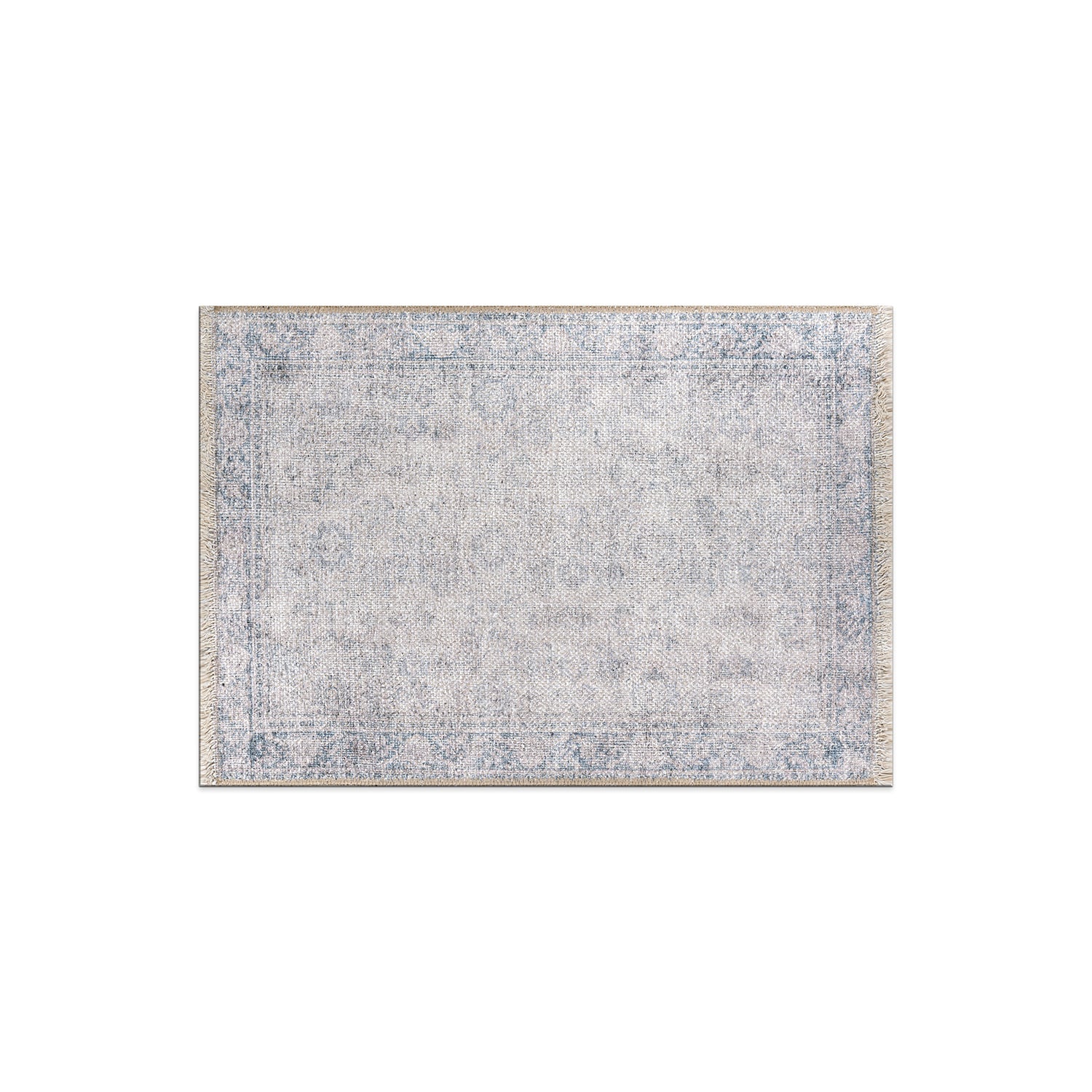 World Rug Gallery 6036BLUE2X3 2 x 3 (ft) Loomed Polyester Blue Rectangular Indoor Oriental Machine washable Area rug