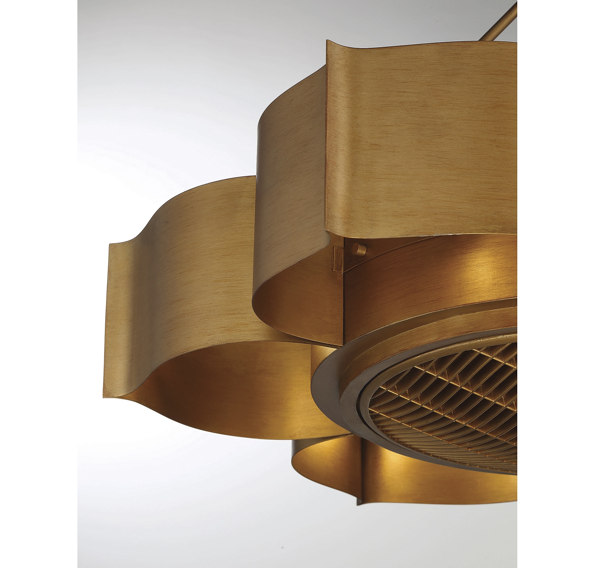 Stockholm Gold Patina 6-Light Chandelier with Concealed Fan