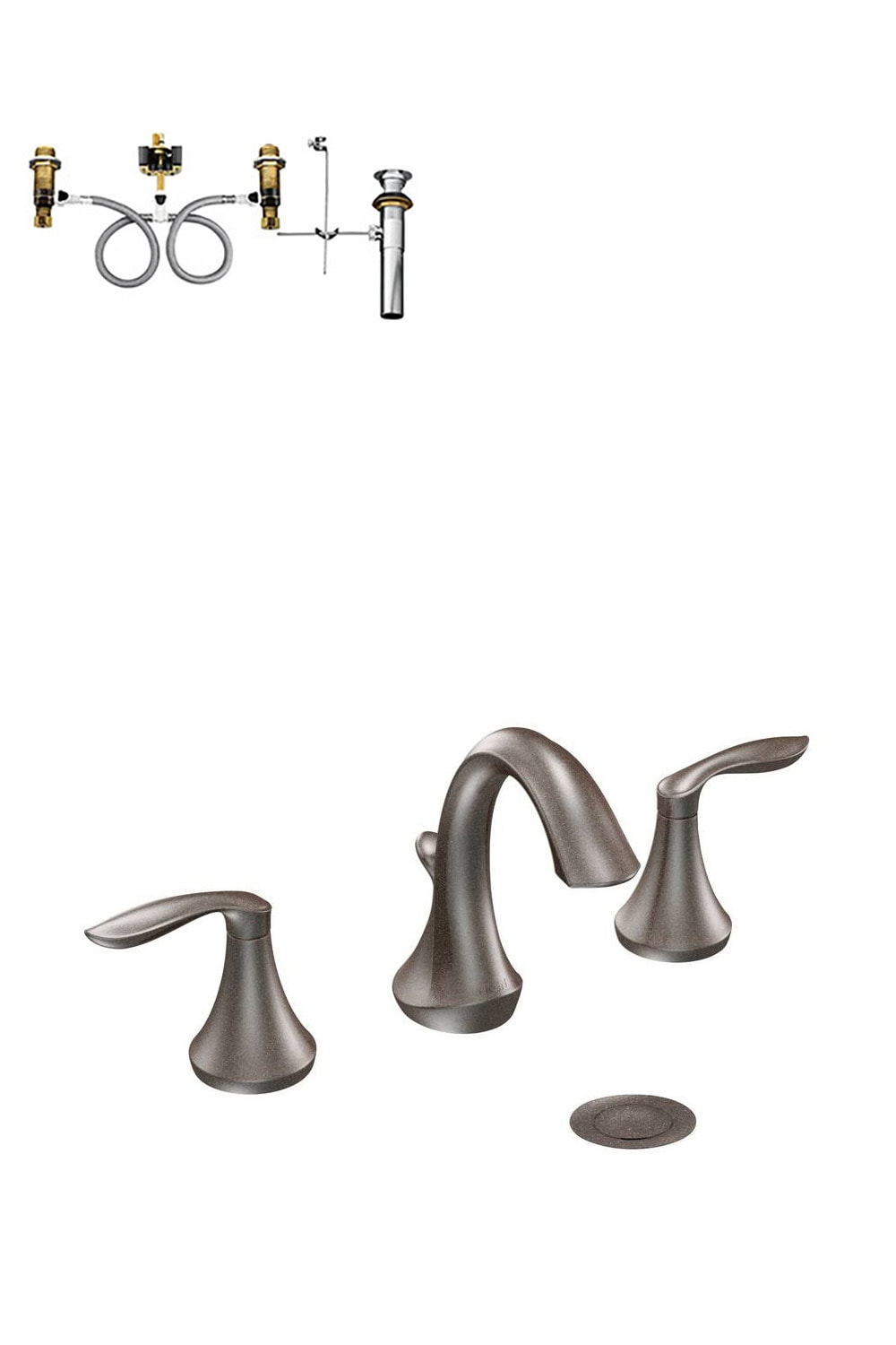 Eva Oil Rubbed Bronze Widespread 2-handle WaterSense Bathroom Sink Faucet | - Moen T6420ORB-9000-L