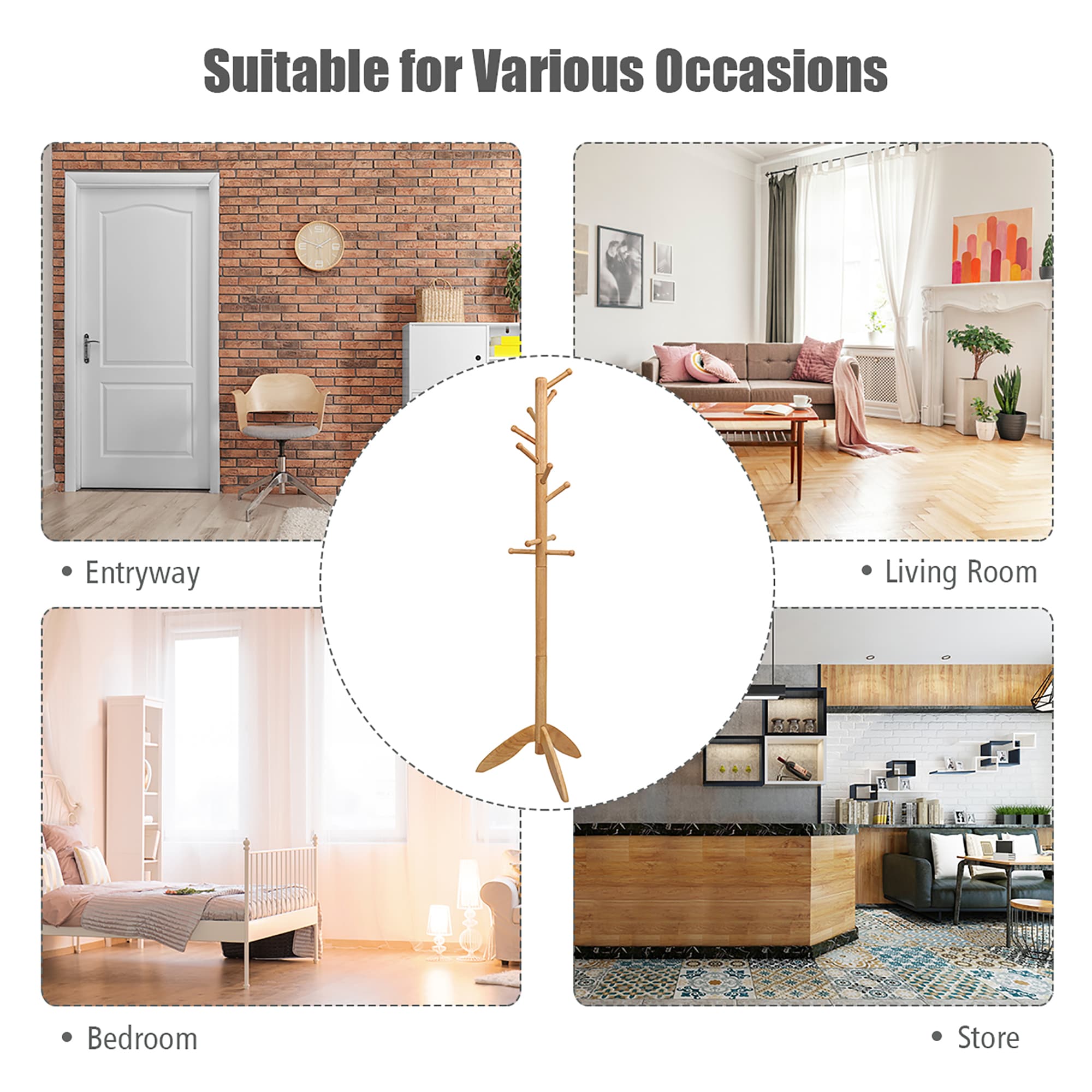 Costway HW65613NA Coatrack-Stands-Pedestals - View #8