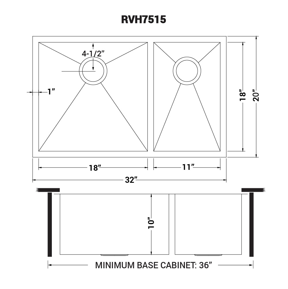 Ruvati 32-inch Stainless Steel Double Bowl Undermount Kitchen Sink