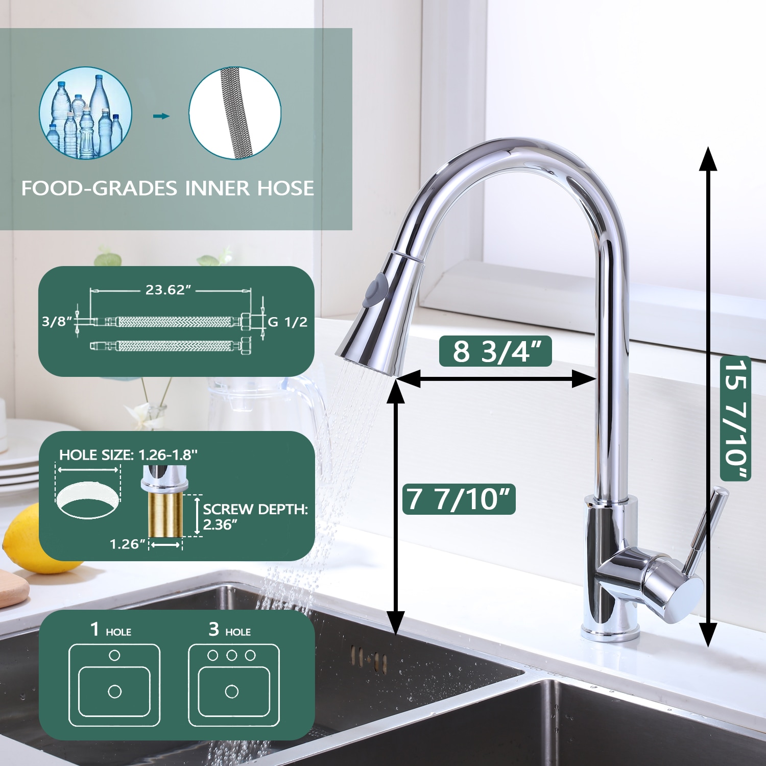 Maincraft 027HK80CH Kitchen-Faucets - View #9