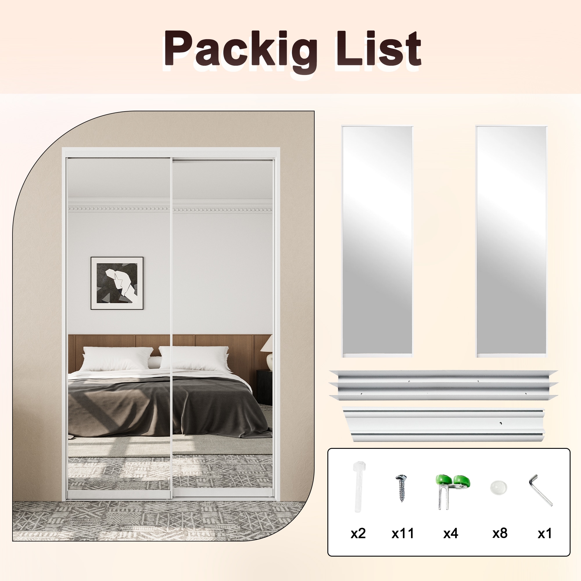 JUJUBON IN-CD-SL1M-AL-SD-144 Bifold-Sliding-Closet-Doors - View #5