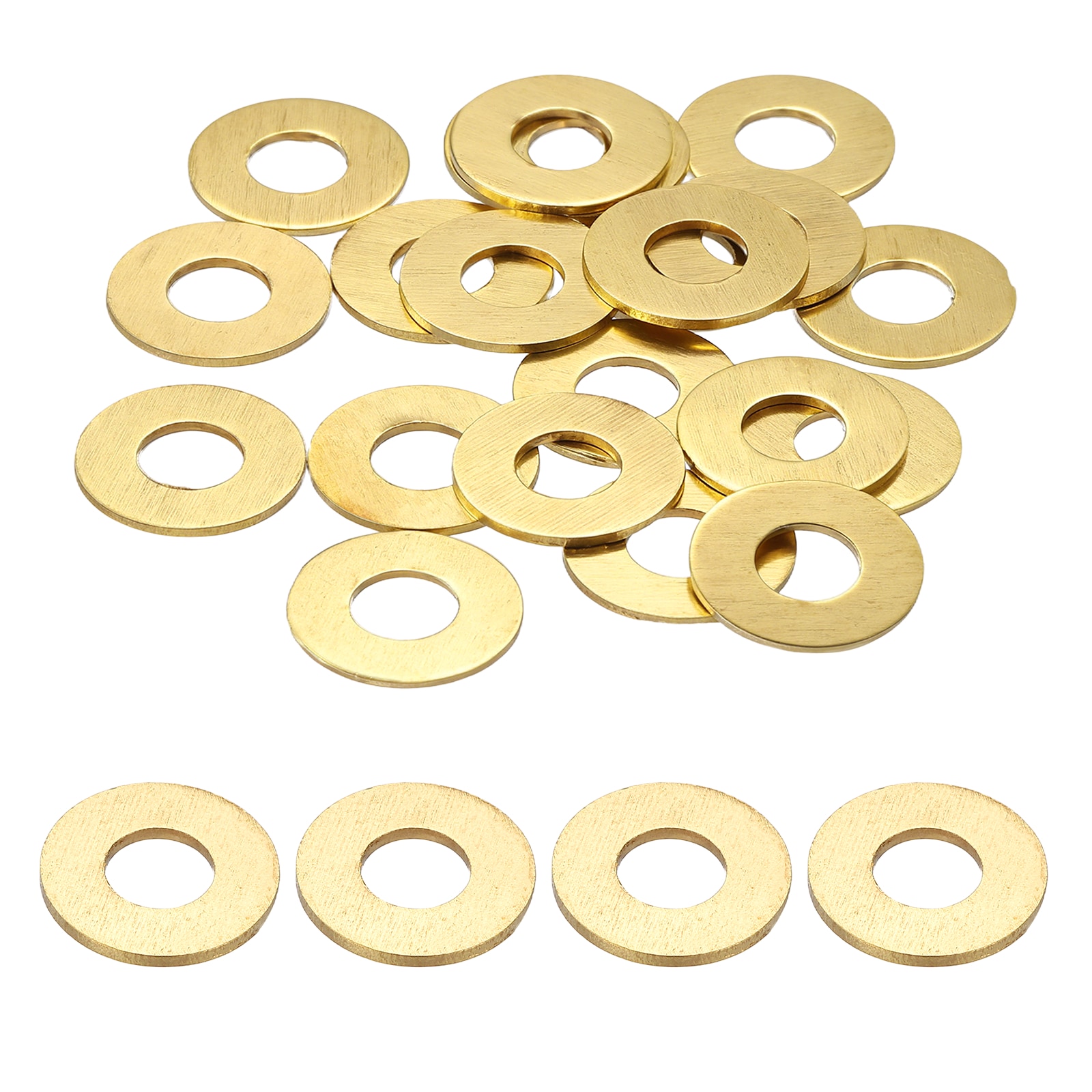 PATIKIL M6 Flat Washers 6mm ID 14mm OD 1mm Thickness Golden 25pcs Brass Metric Sealing Gasket Ring Crush Washer Spacers for Faucets/Garden/Bolts/Screws/ Hose Pipe