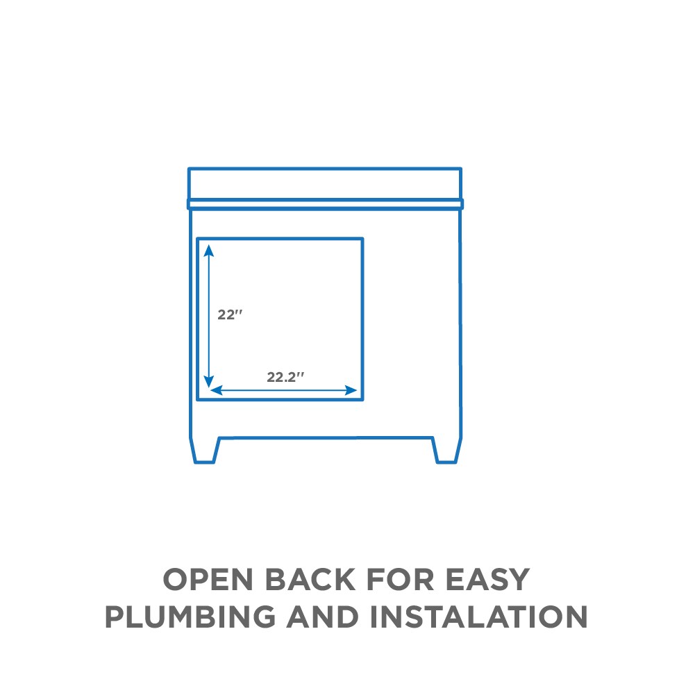 allen + roth Rigsby 36in White Undermount Single Sink Bathroom Vanity