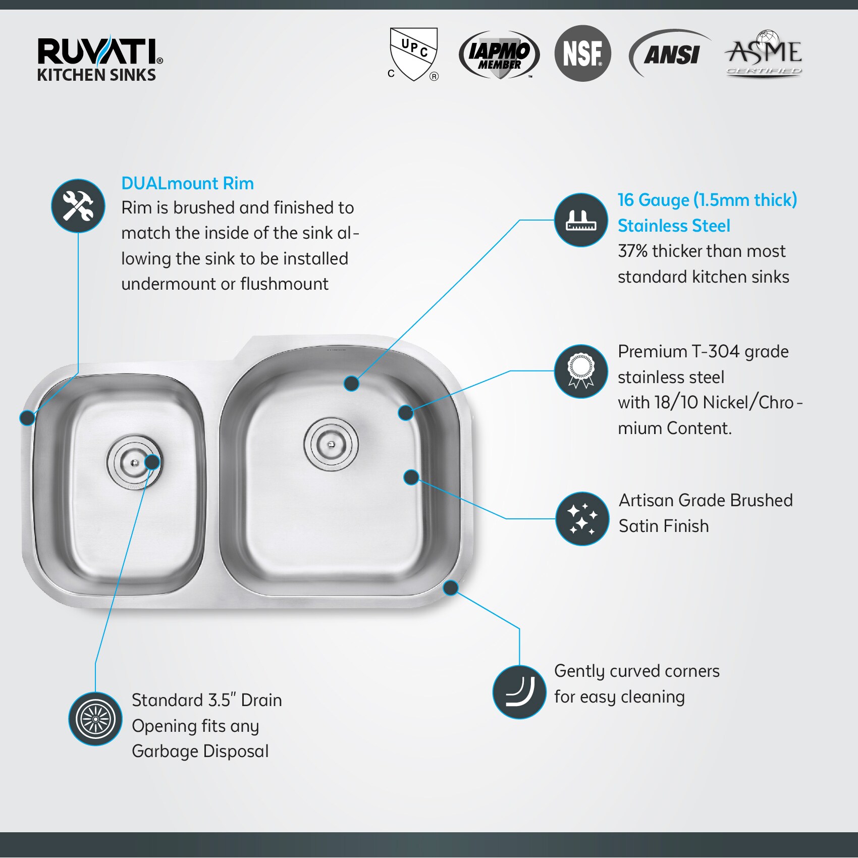 Ruvati RVM4605 Kitchen-Sinks - View #7