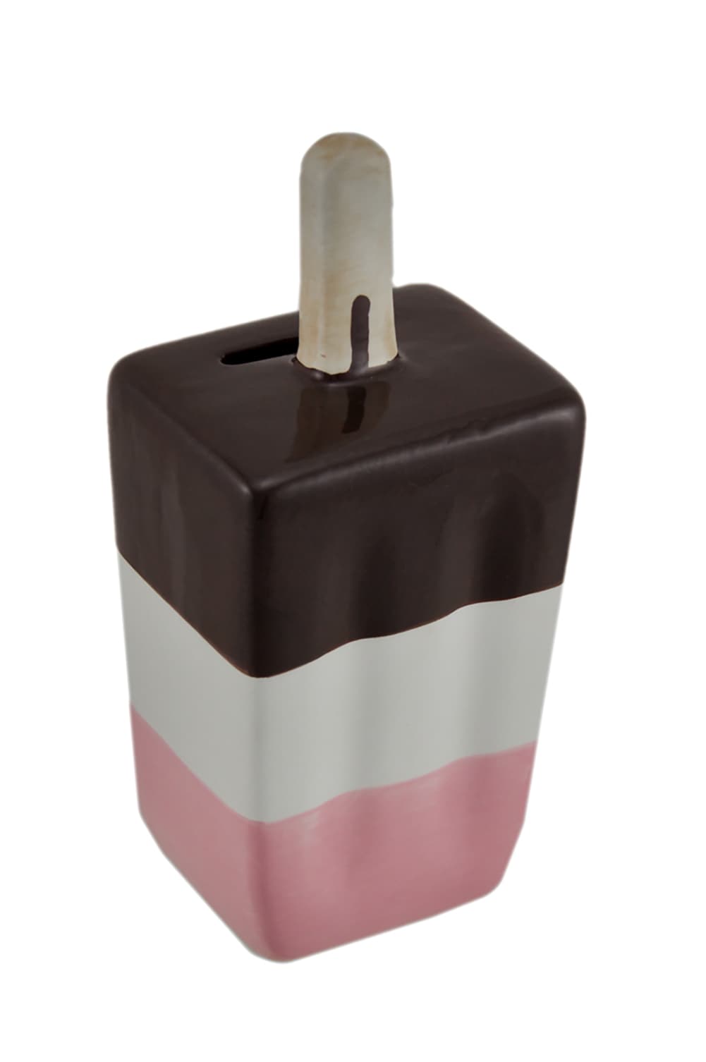 Zeckos Ceramic Neapolitan Ice Cream Pop Kids Coin Bank