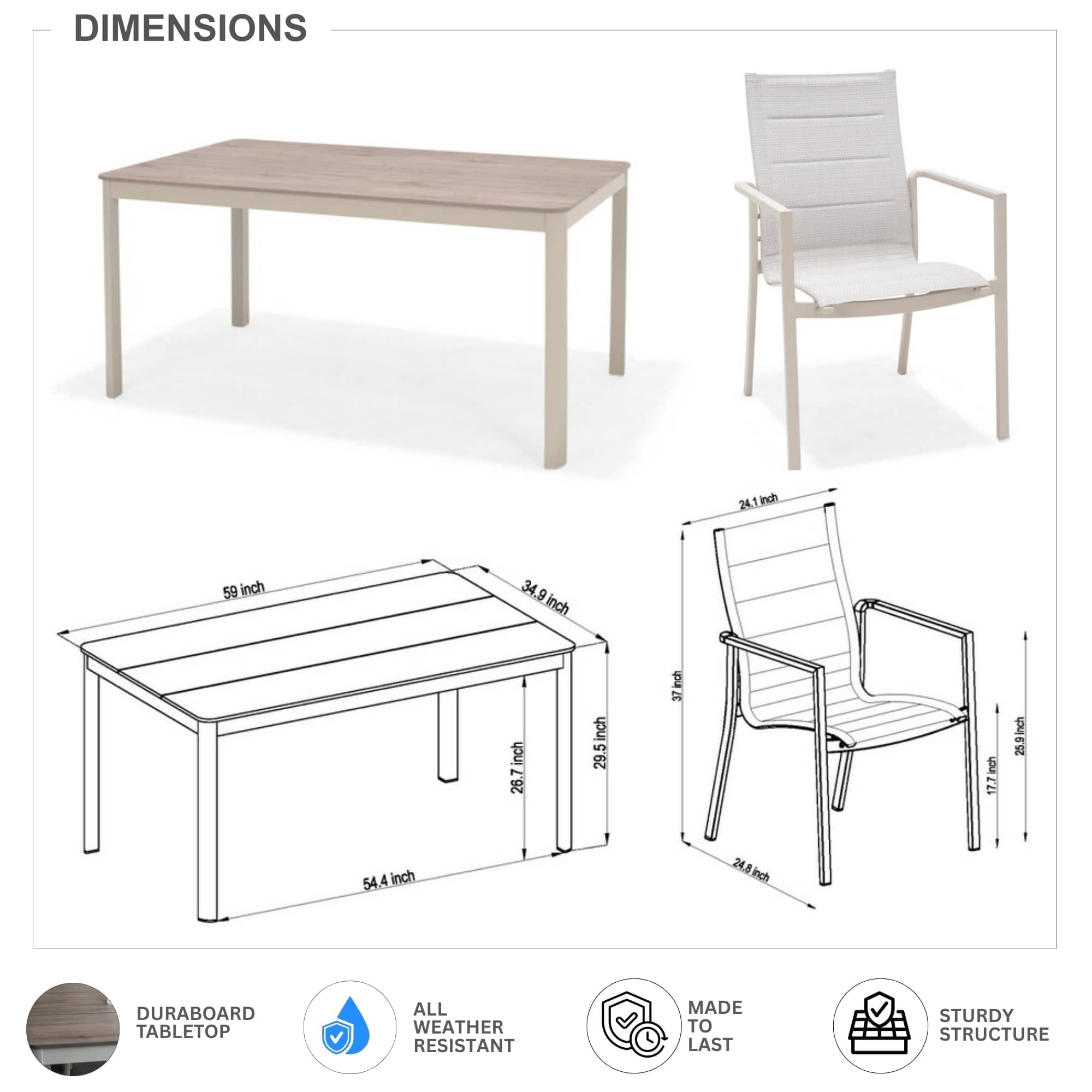 Urban Elements LWSBER1506URBA Patio-Dining-Sets - View #4
