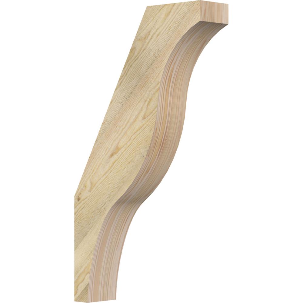 Ekena Millwork BRC04X16X28FST00RDF 4-in x 16-in x 28-in Douglas Fir Unfinished Wood Funston Rough Sawn Knee Brace