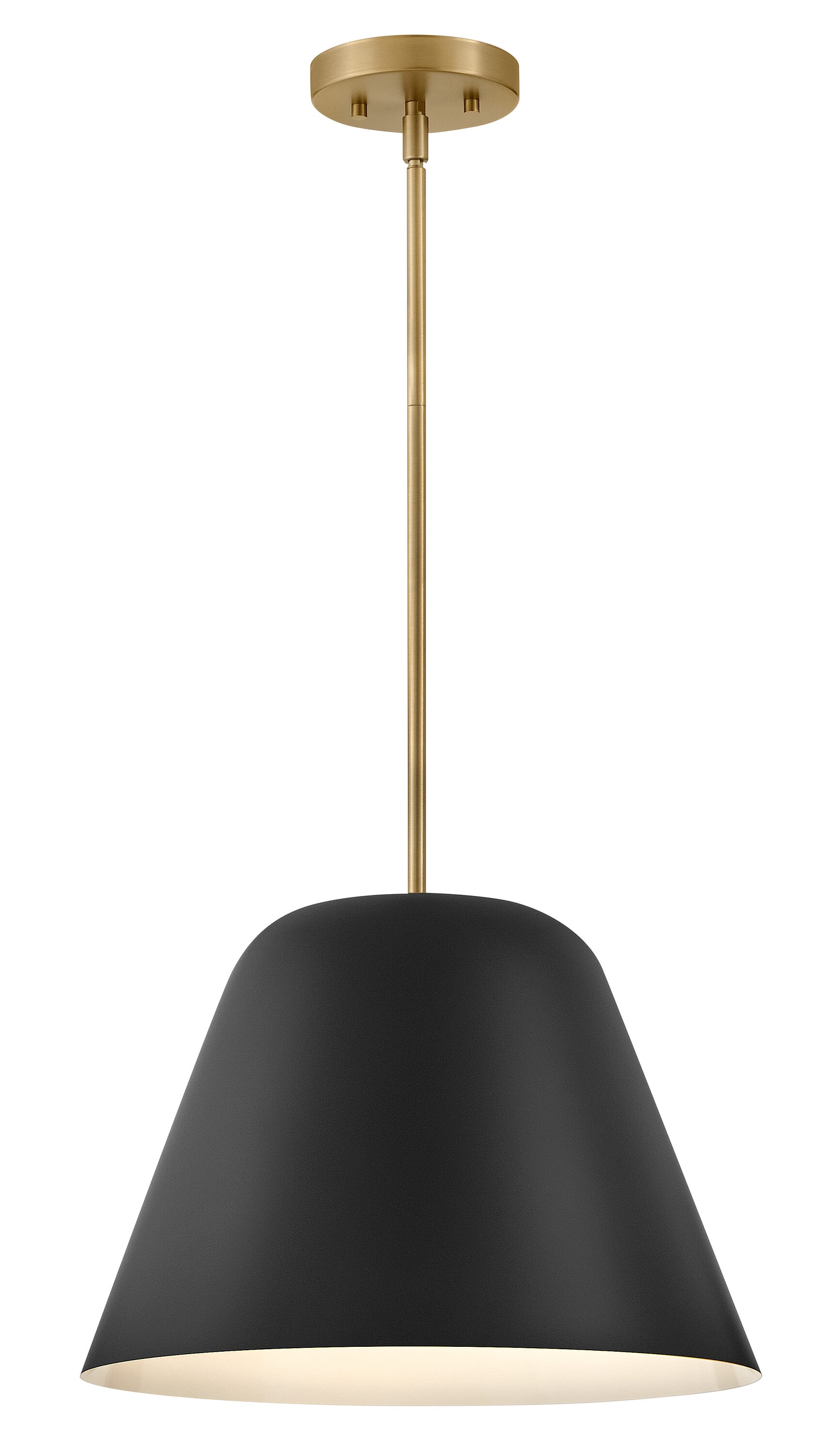 Lark 83707LCB-BK Madi Black with Lacquered Brass Modern/contemporary Bell Medium Hanging Pendant light