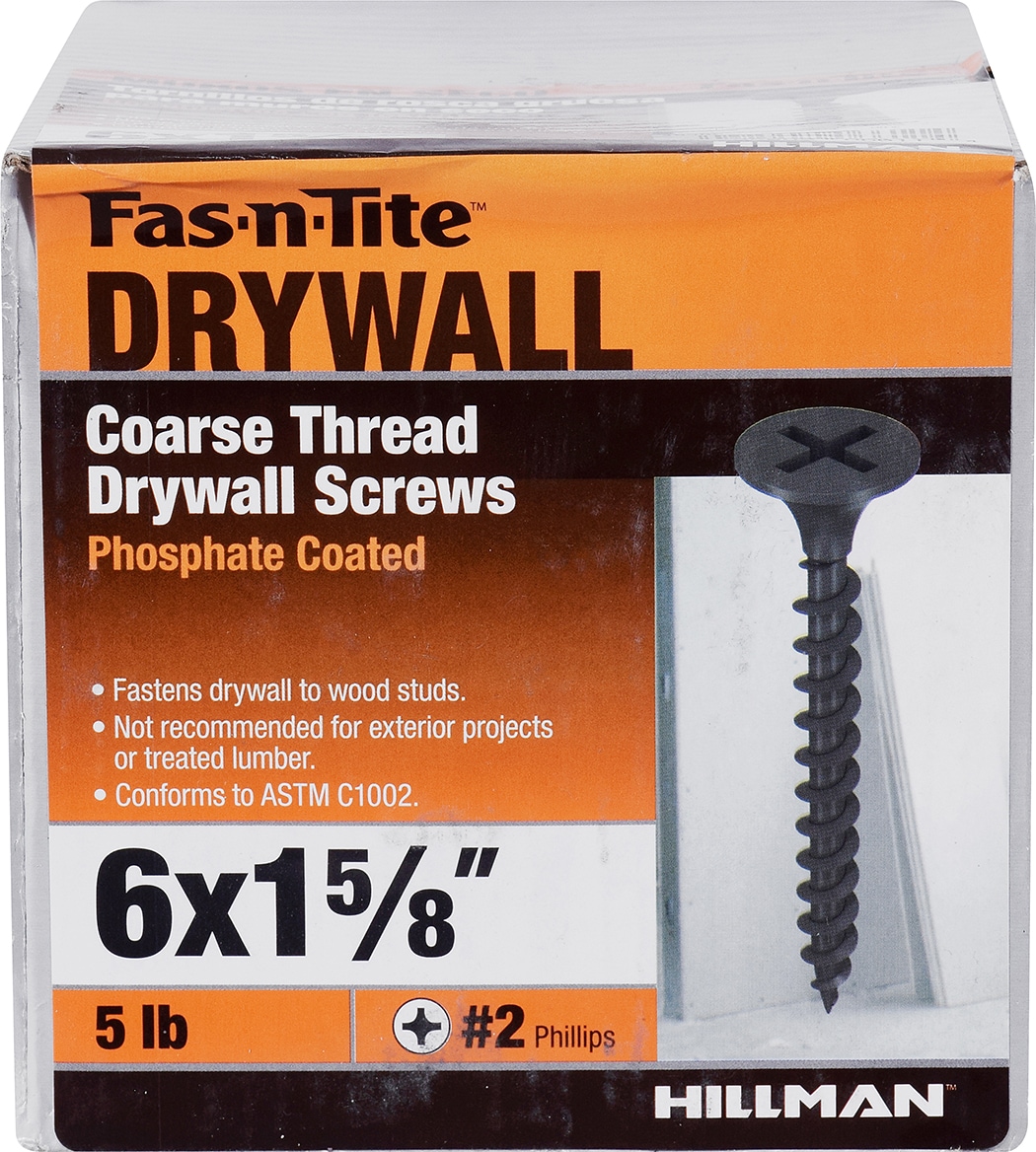 1-5/8" Fine Thread Drywall 5 Pound Box Wood Screws 