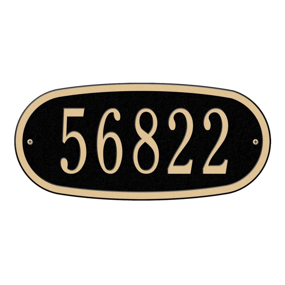 Whitehall 4004BG 5-in H x 12-in W Black/gold Aluminum Address plaque