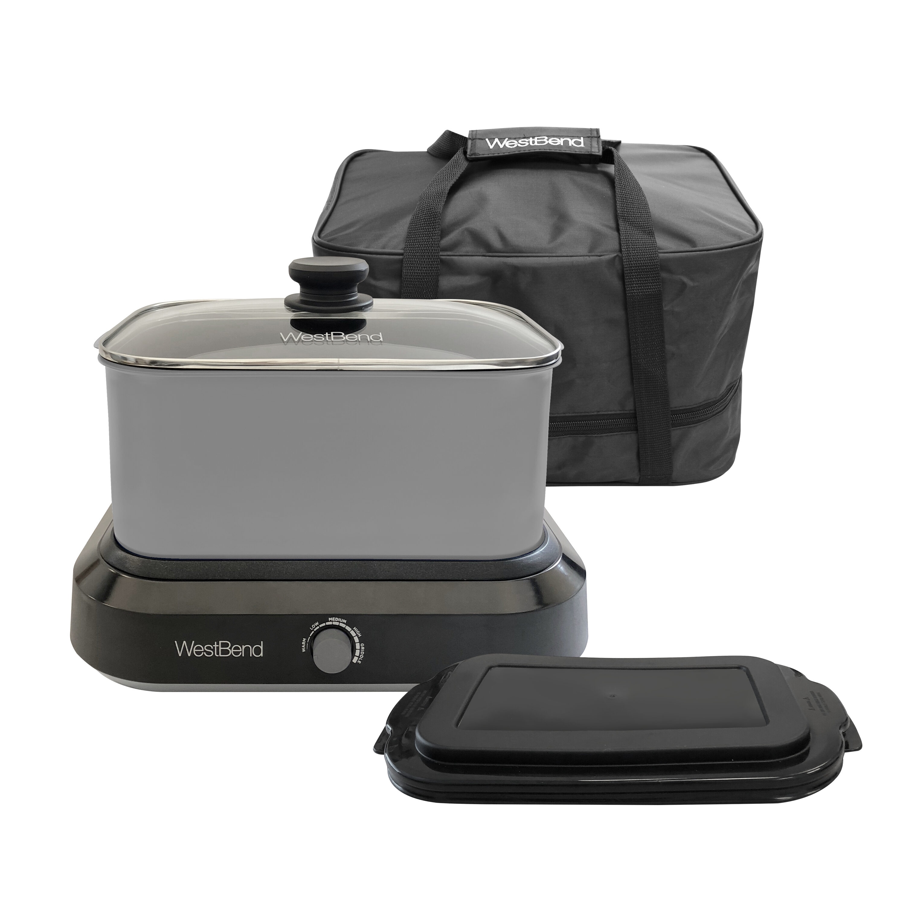 West Bend 6-Quart Gray Rectangle Slow Cooker in the Slow Cookers department  at