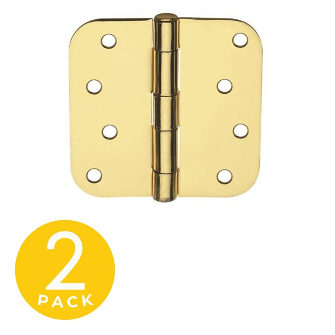 Global Door Controls CP4040-5/8-US4-M 4-in H x 5/8-in Radius Stain Brass Mortise Interior/Exterior Door Hinge 2 -Pack