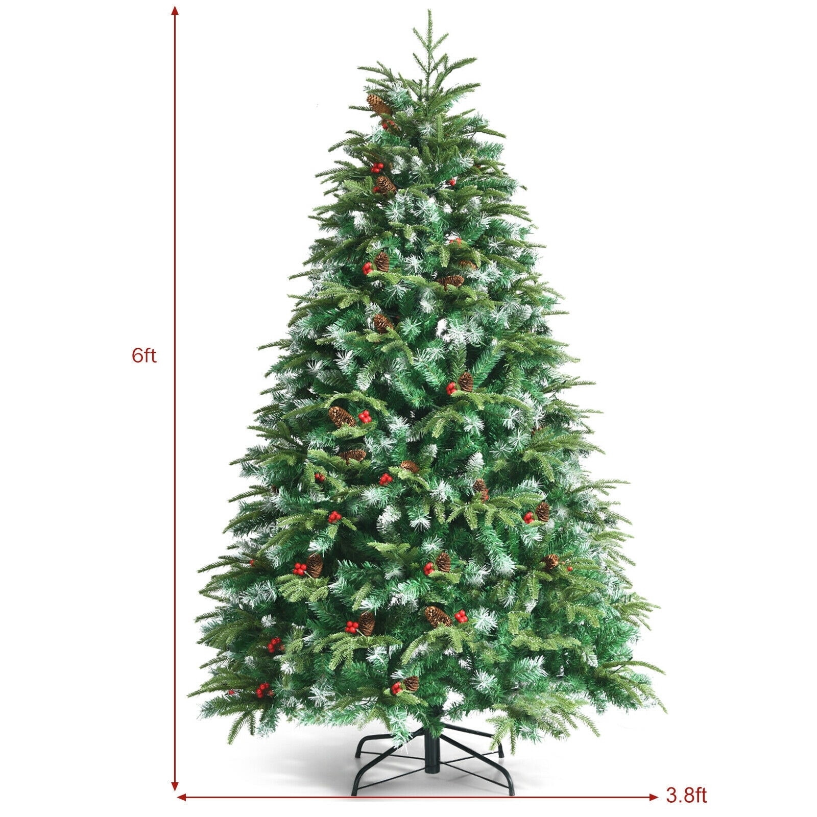 Forclover 6-ft Pre-lit Artificial Christmas Tree with LED Lights in the ...