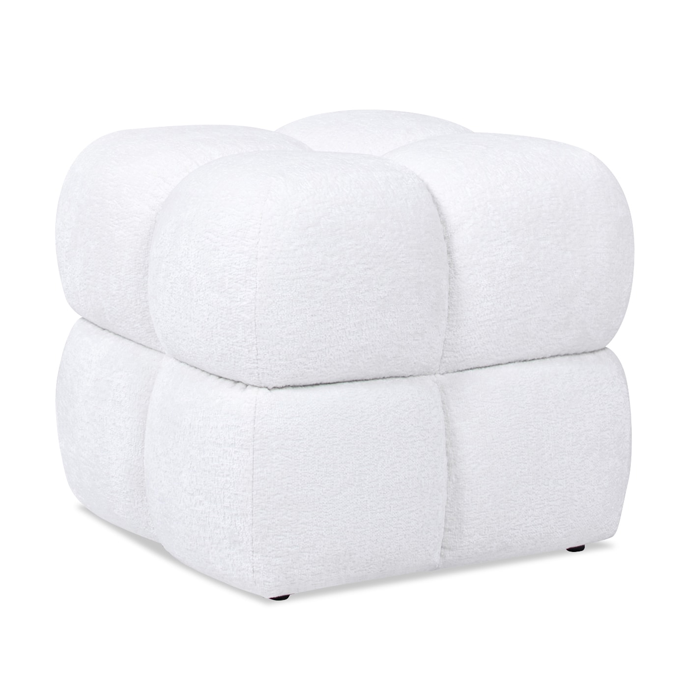 Jennifer Taylor Home LF001-84600 Pixel Modern Almond White Chenille Ottoman