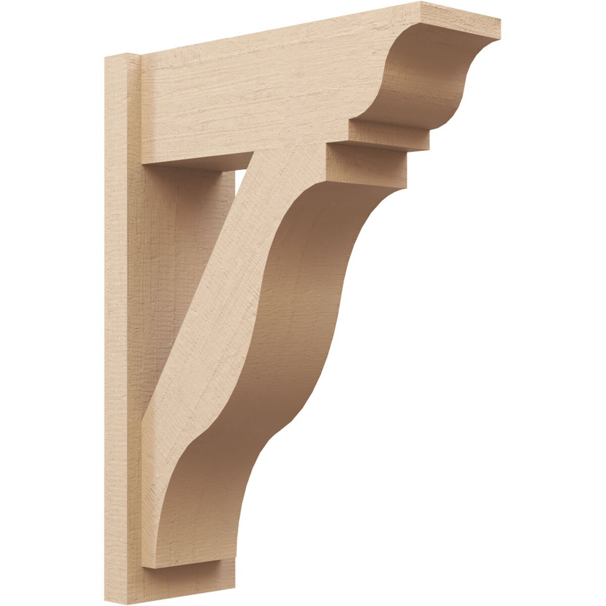 Ekena Millwork 2130337 Timberthane Rough Cedar Faux Wood Funston Traditional Outlooker 8-in W x 22-in D x 30-in H Primed Tan