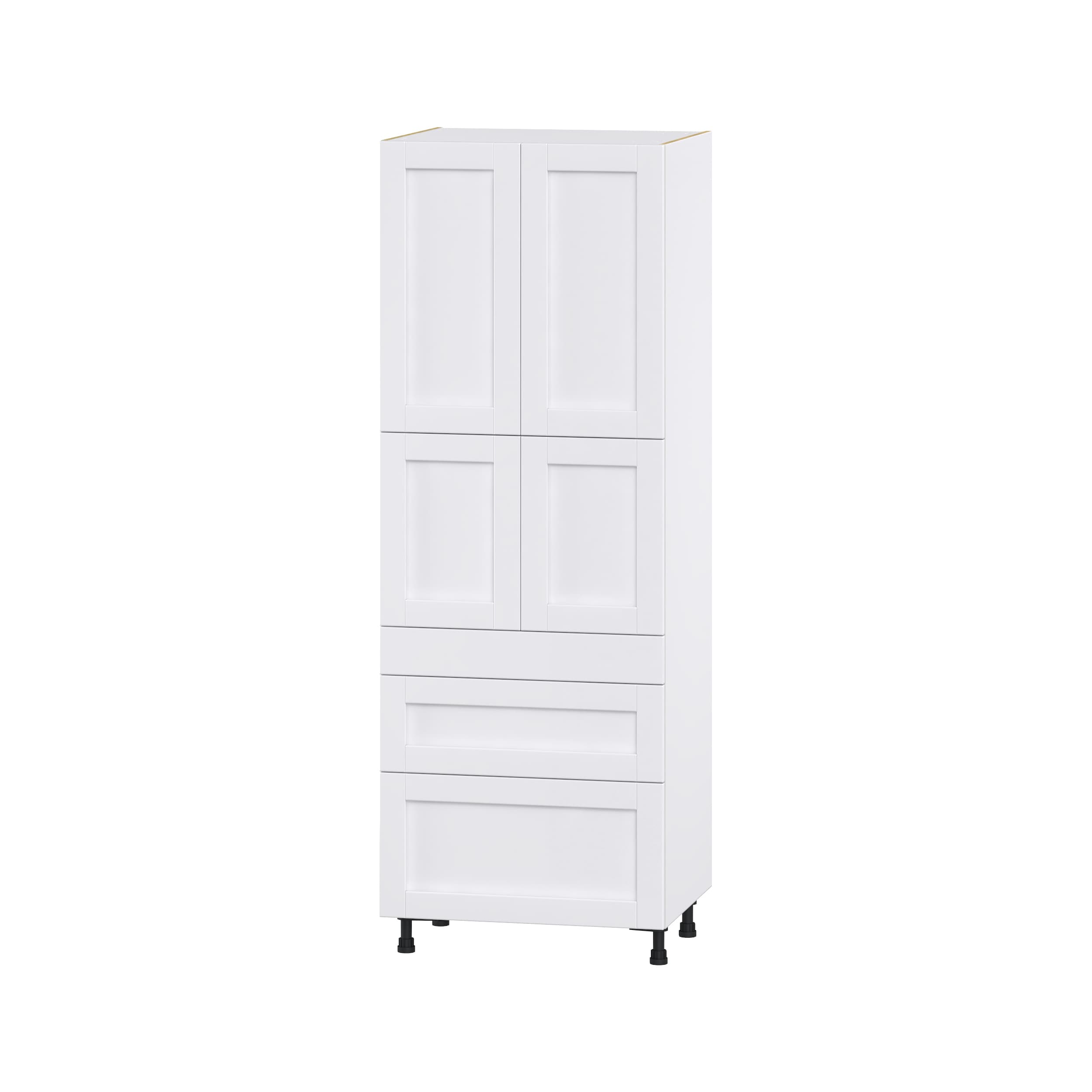 Hugo&Borg DST3D302484.5I2-RM Rosemont 30-in W x 84.5-in H x 24-in D Glacier White 3 -Drawers Pantry Fully assembled Cabinet (Flat Panel Shaker)