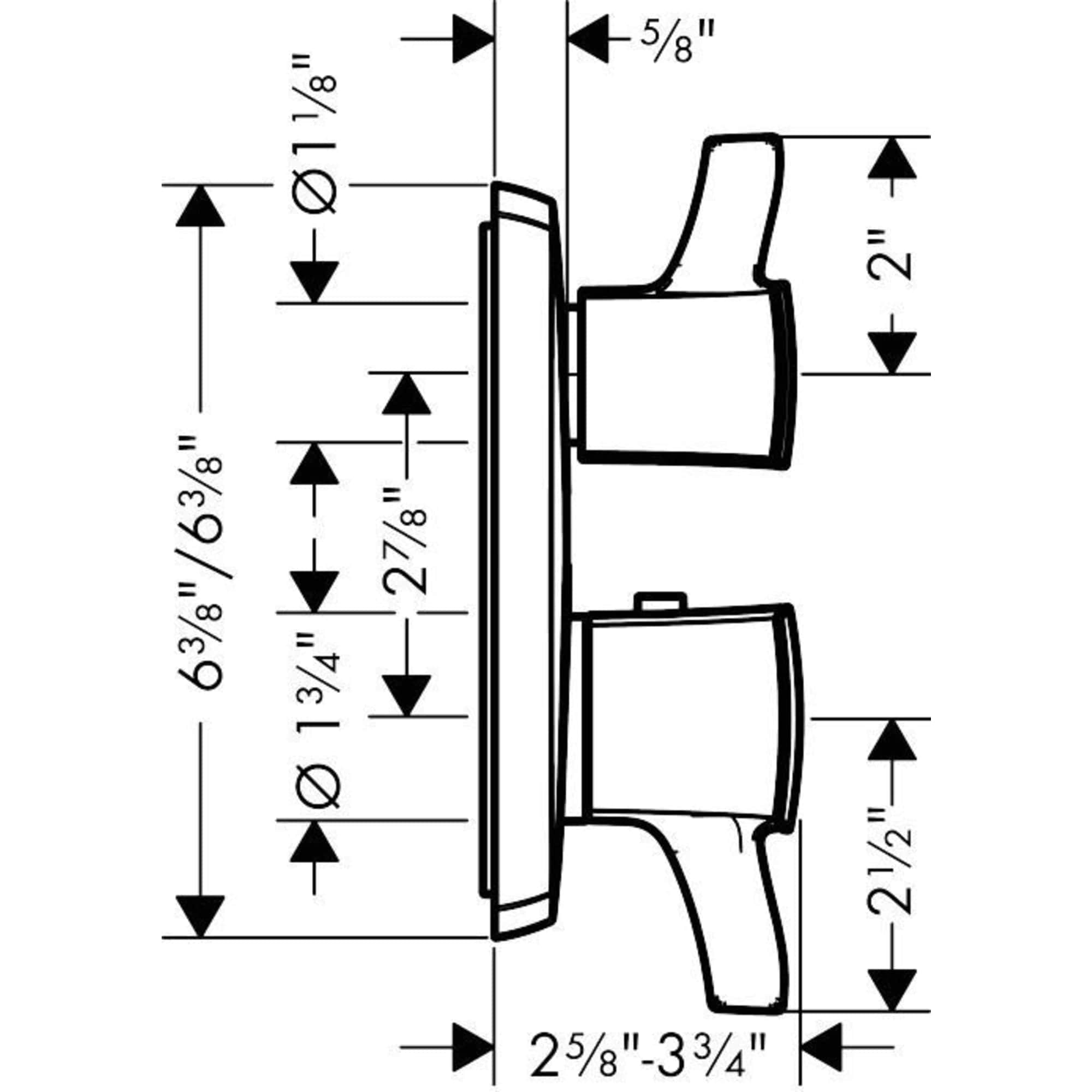 Hansgrohe Matte Black 2-Handle Lever Shower Faucet Handle 15728671 at ...