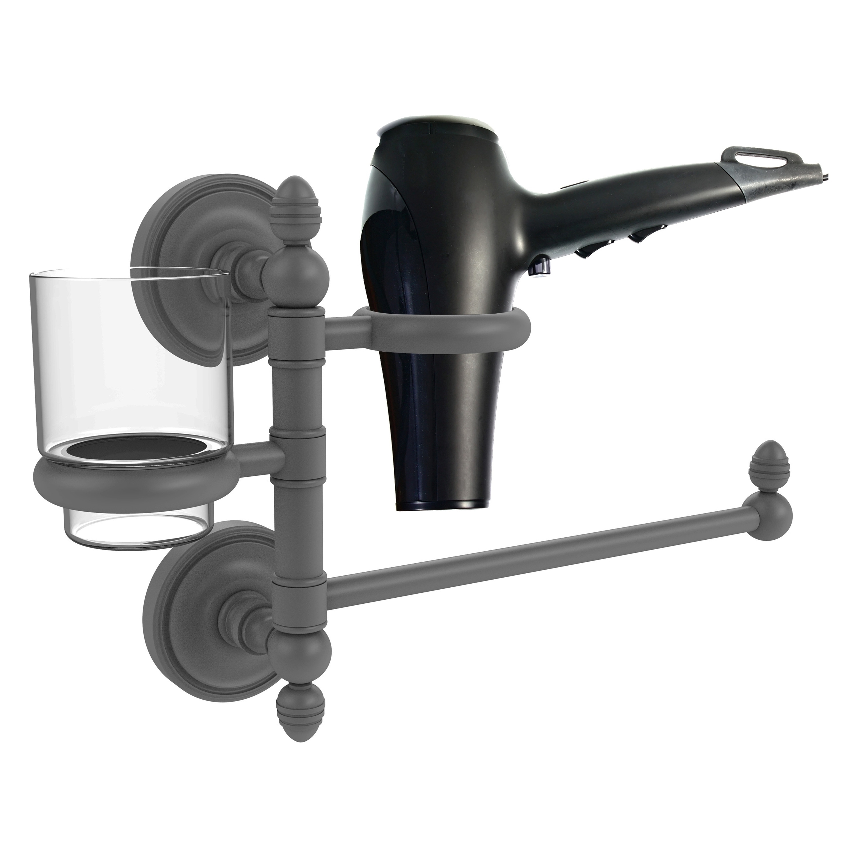 Allied Brass PR-GTBD-1-GYM 2 -Piece Prestige Regal Matte Gray Decorative Bathroom Hardware Set Towel Bar, Included