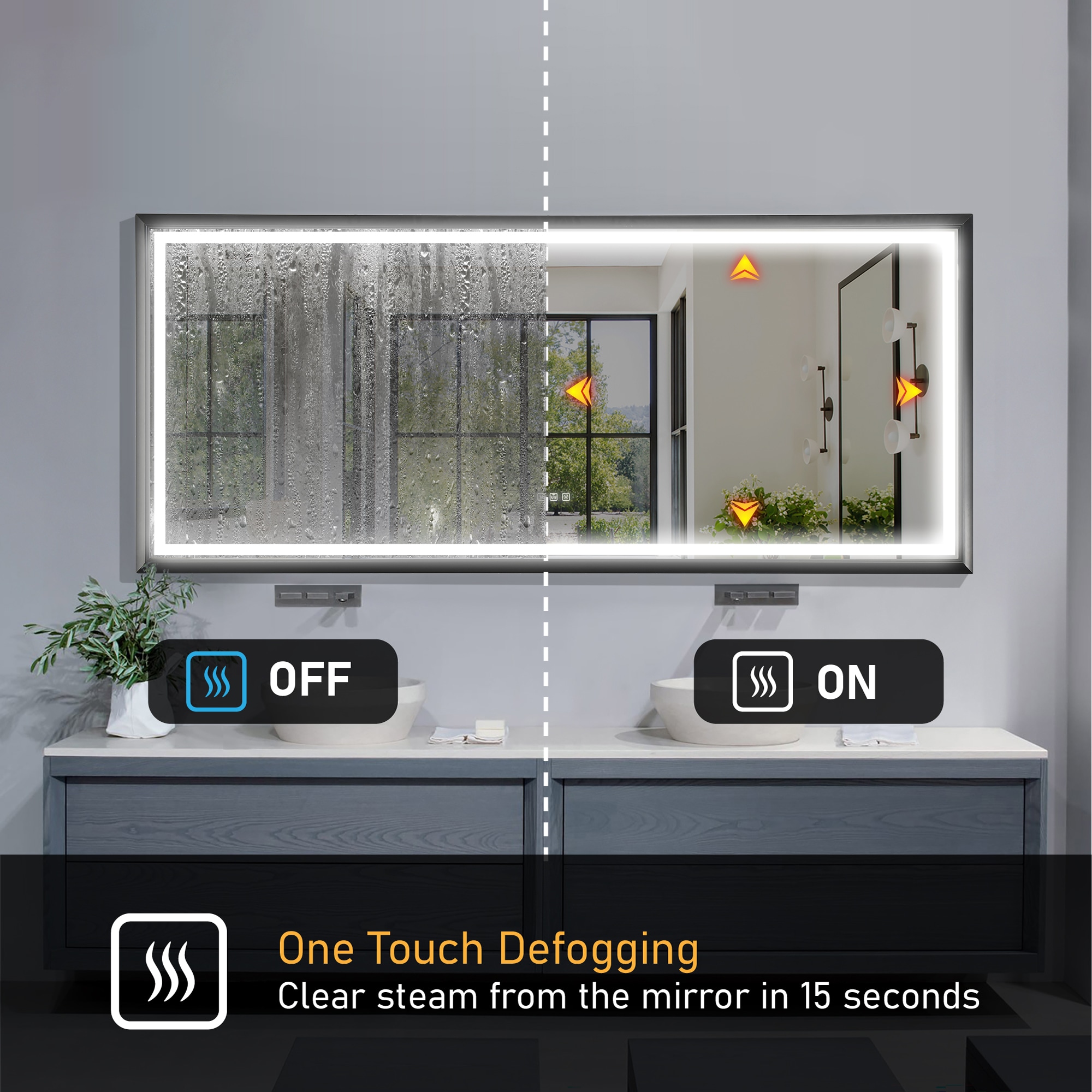 Forclover HE-31K8838 Framed-Bath-Mirrors - View #7