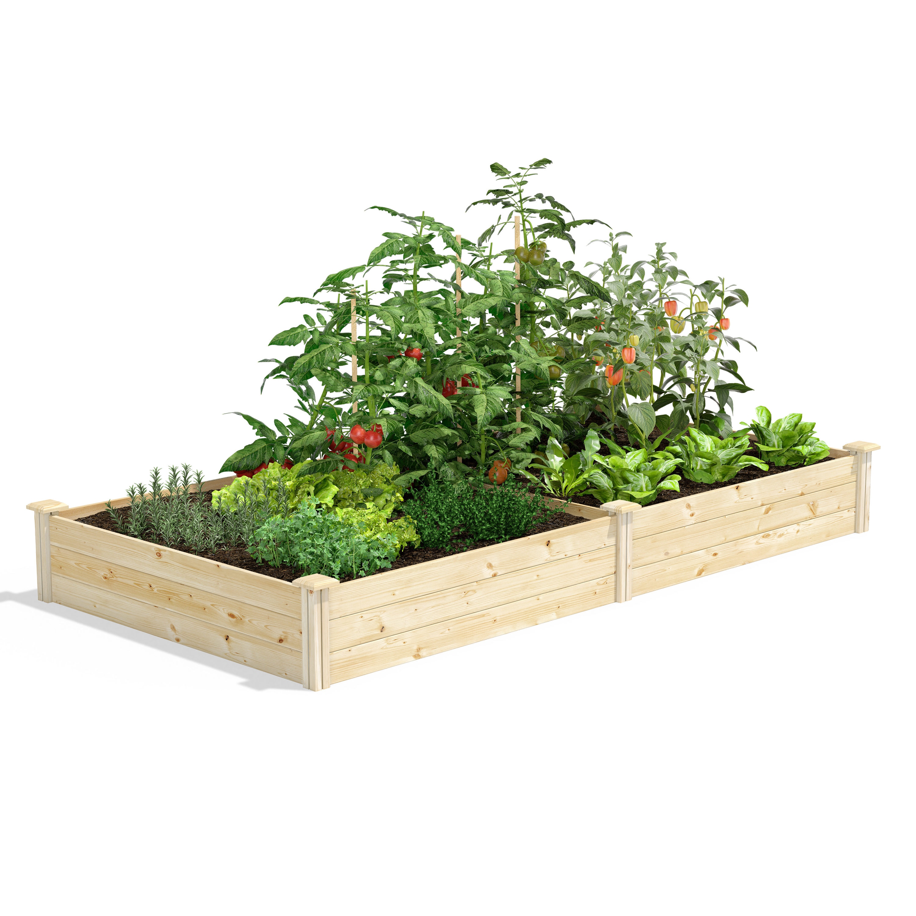 Greenes Fence RCP6T21B 28-cu ft 48-in W x 96-in L x 10.5-in H Natural Pine Wood Raised Garden Bed