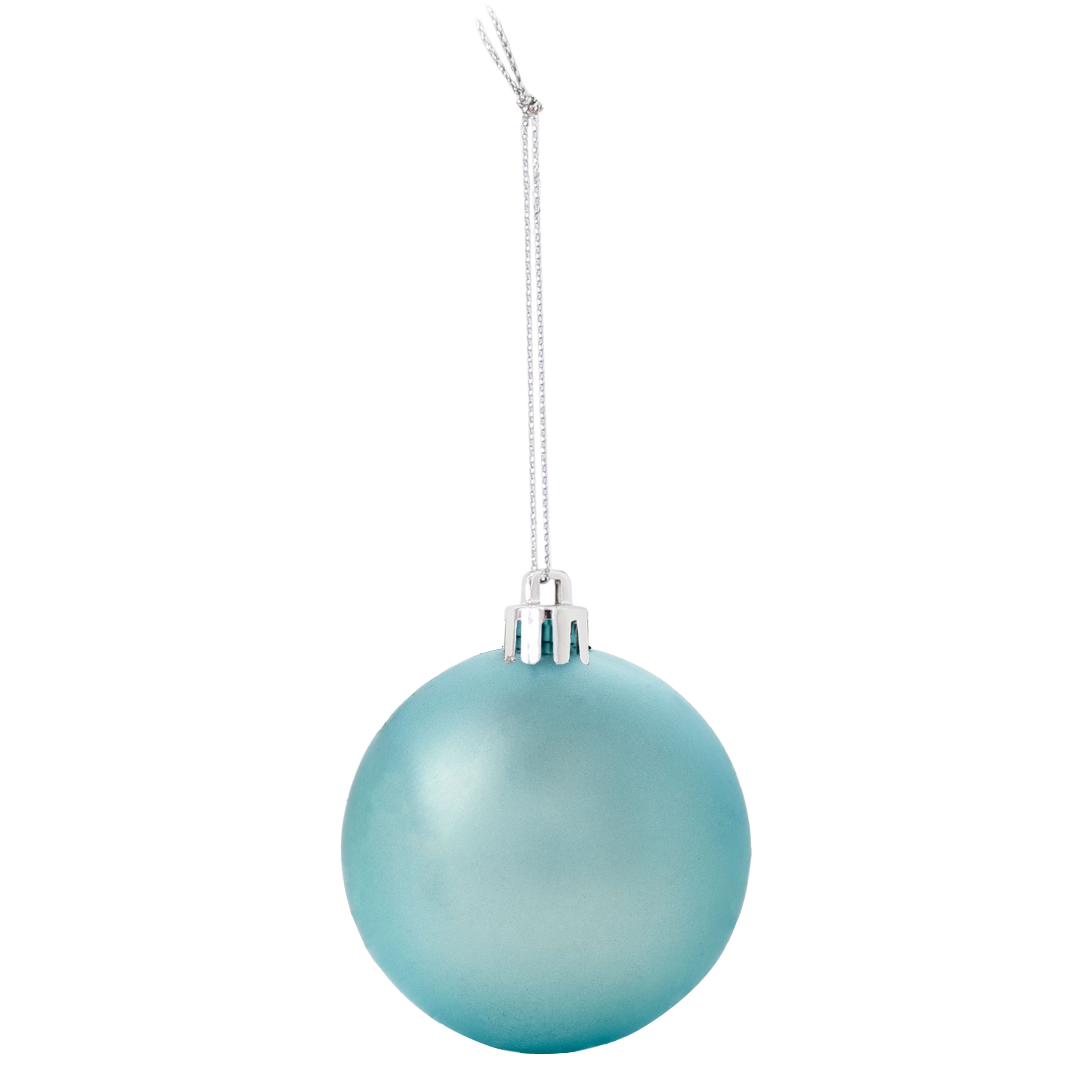 Turquoise and Blue Shatterproof Plastic Christmas Ornament Set, 24 Count