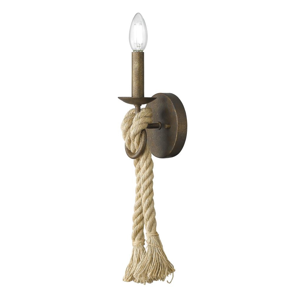 Golden Lighting 1083-1W BC Marissa 4.75-in W 1 -Light Bronze Coastal Wall Sconce