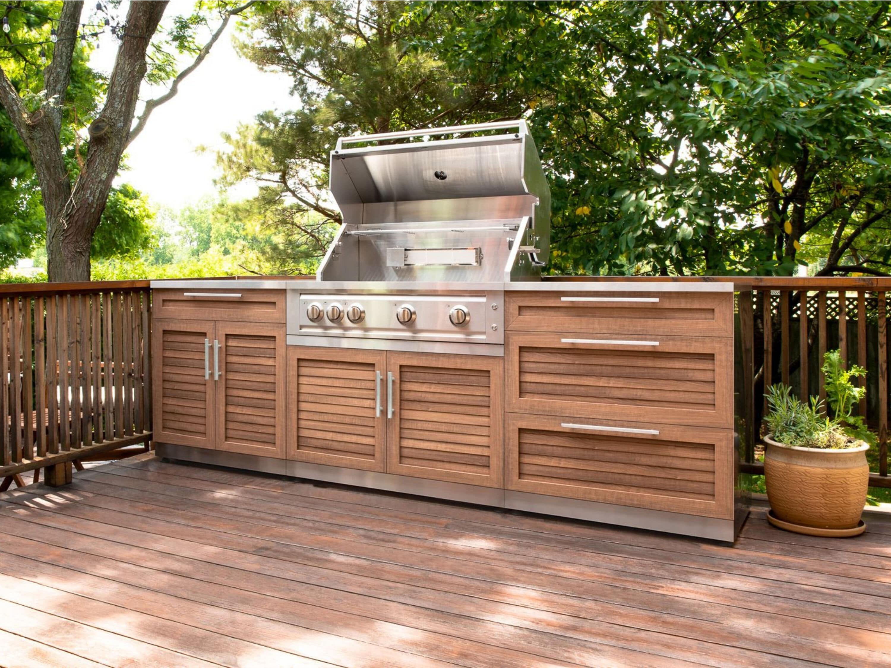 Outdoor kitchen wood cabinets best sale